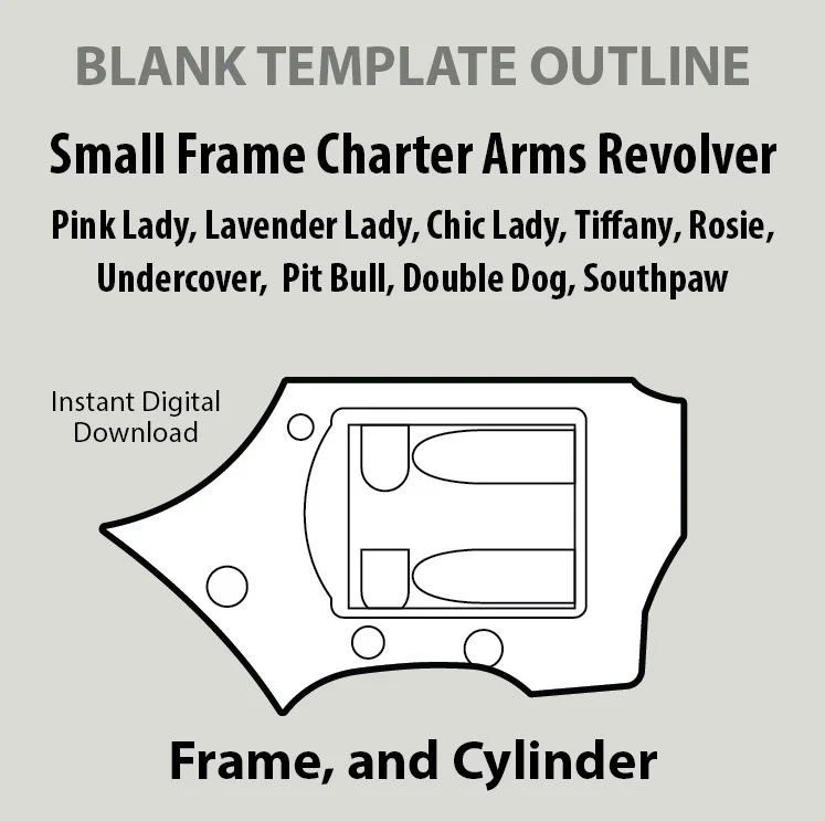 Charter Arms Small Frame Revolver Blank Template Vector Outline