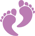 Illustration of two purple baby footprints