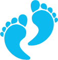 Two blue baby footprints icon