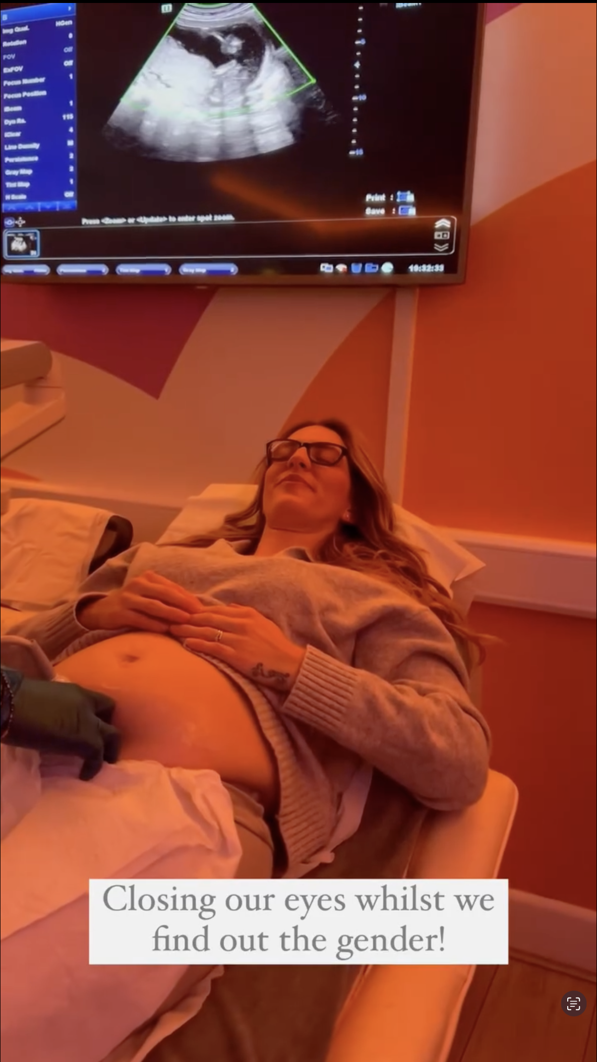 Woman having a gender scan at Imaginatal while waiting to discover her baby’s gender during a private ultrasound appointment