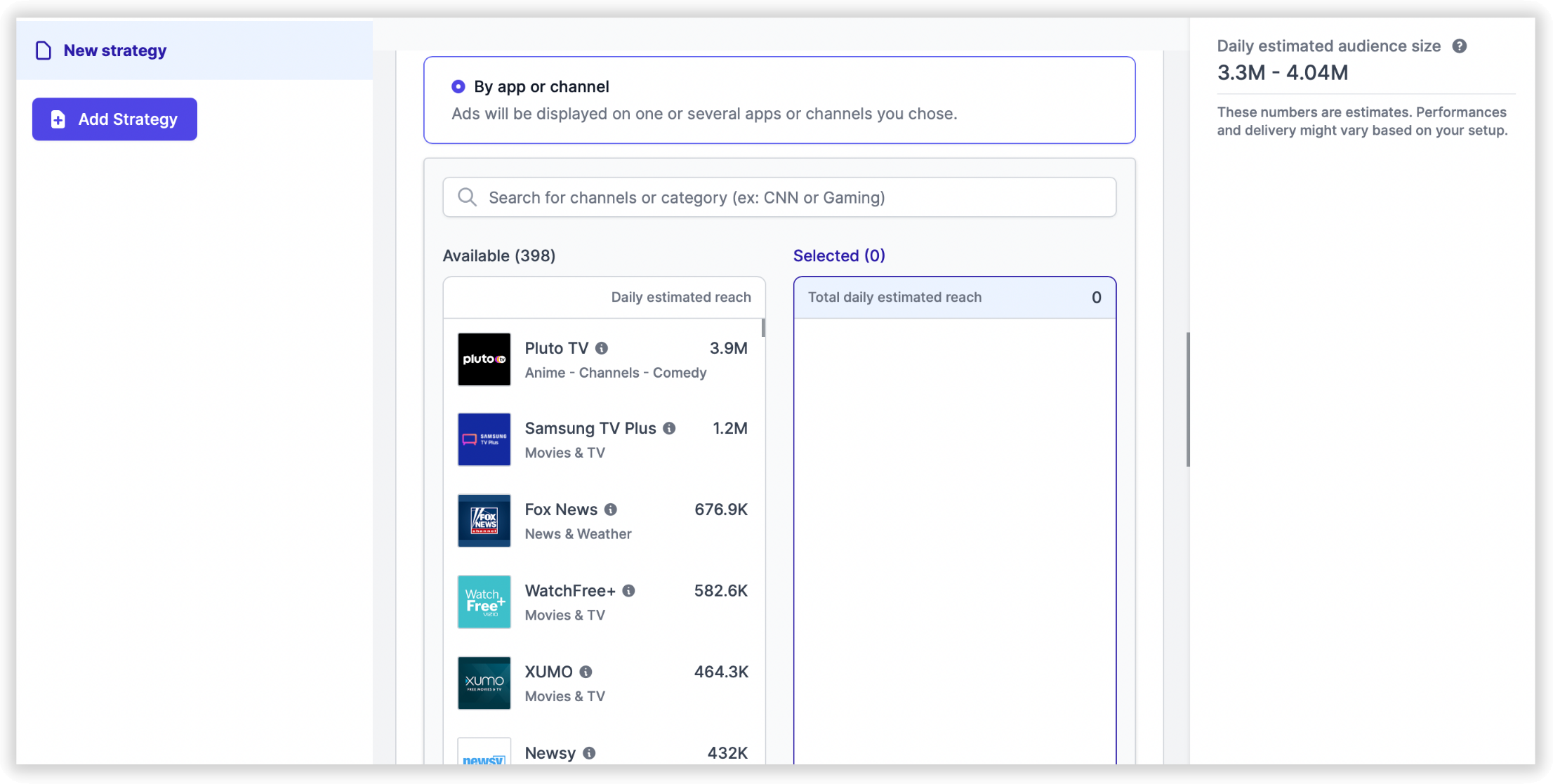 Select From 400+ Channels