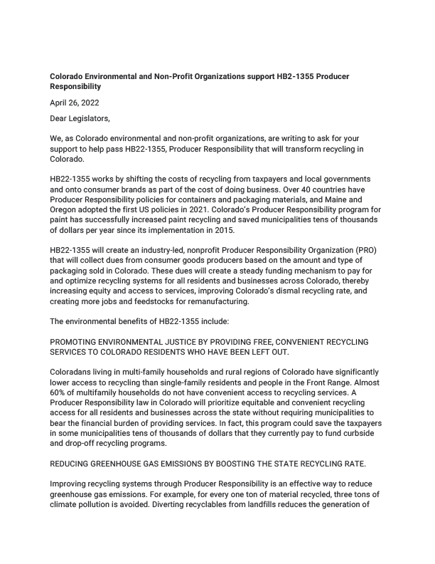 Supporters — Support Recycling for All Coloradans Colorado Producer