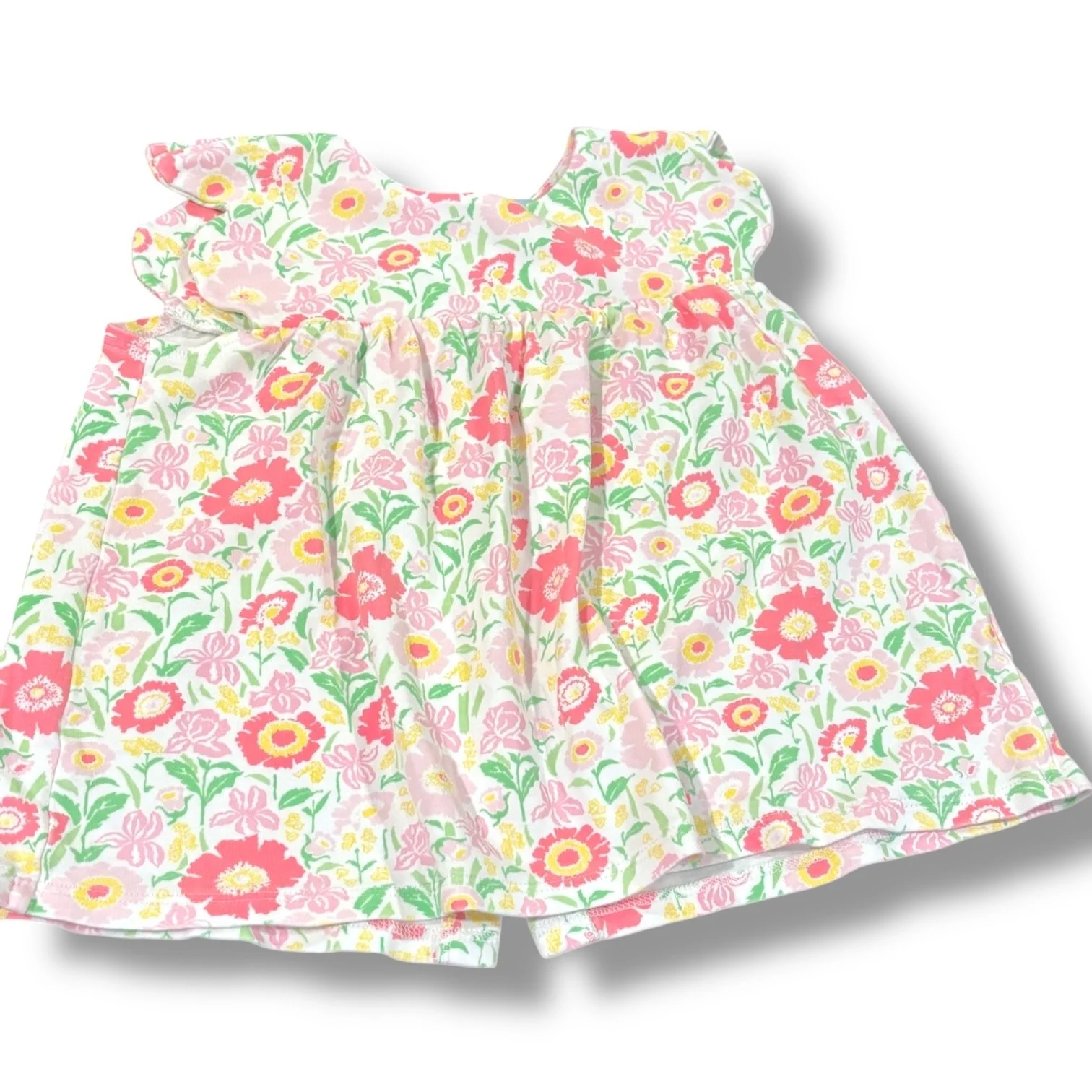 Size 7 Bella Bliss pastel floral tank w/ scalloped shoulders