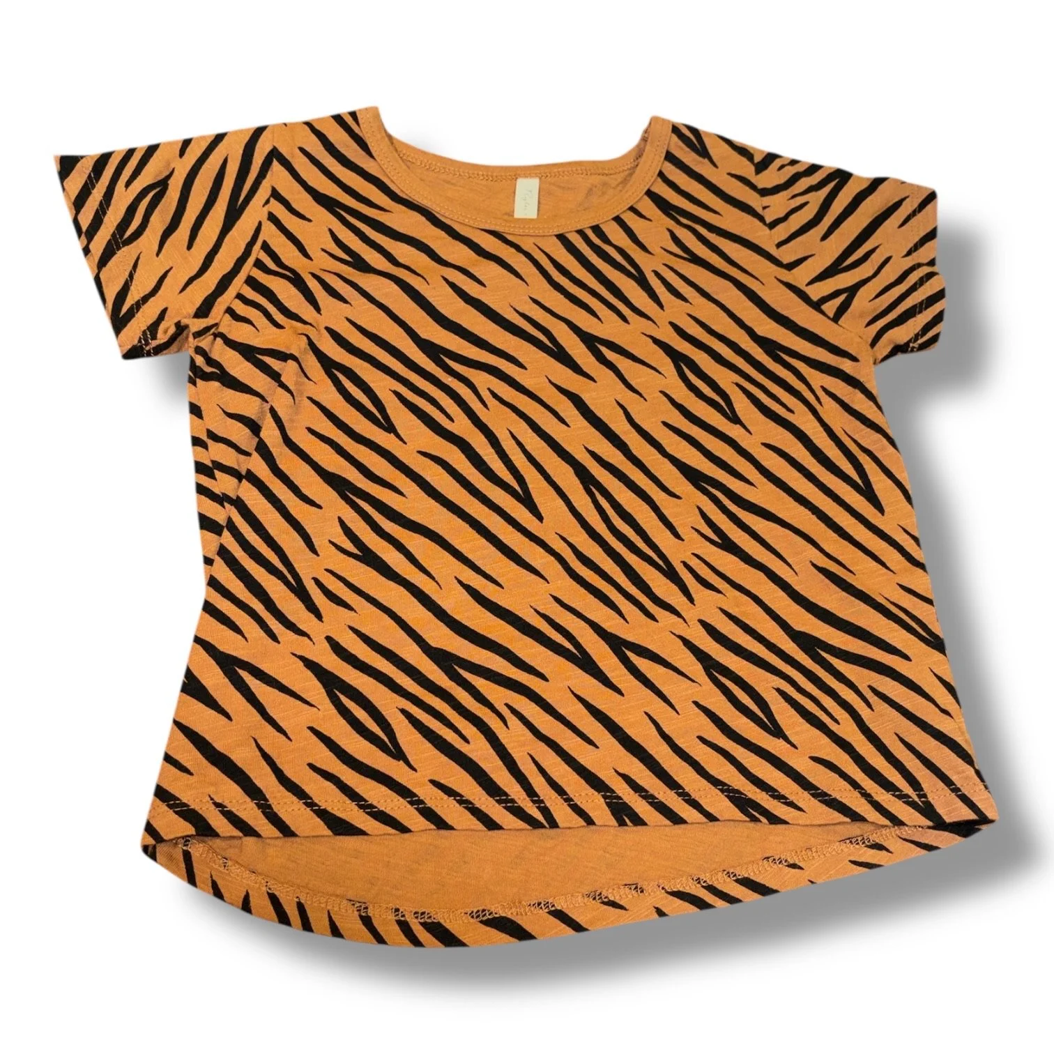 Size 2-3 Rylee + Cru tan/black tiger striped tee
