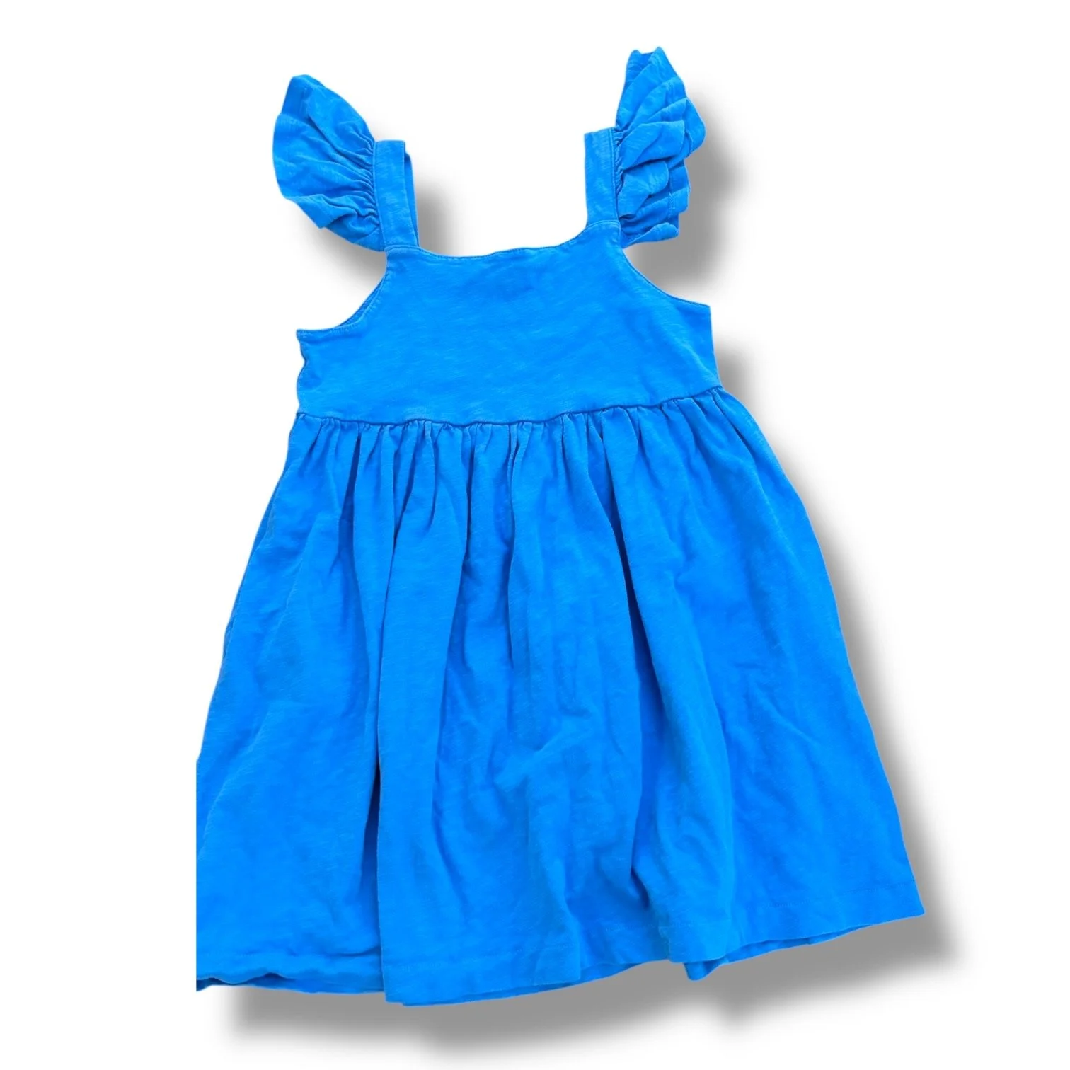 Size 6 Crewcuts royal blue sleeveless dress w/ ruffles at shoulders