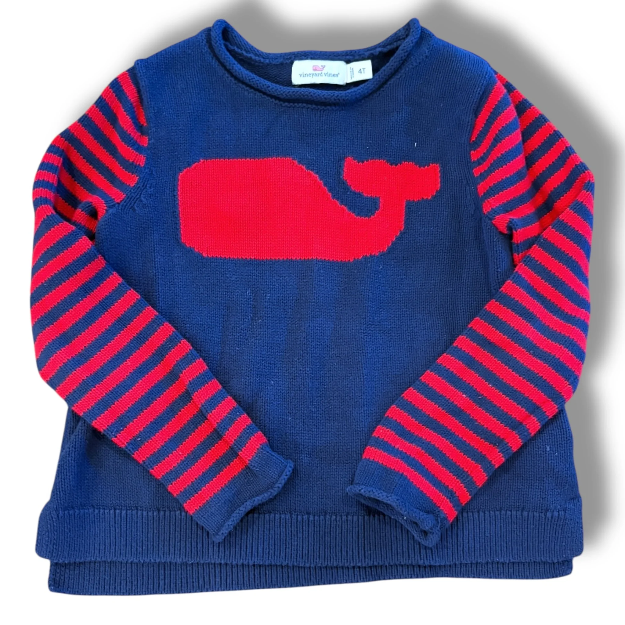 Size 4 Vineyard vines navy sweater, red whale