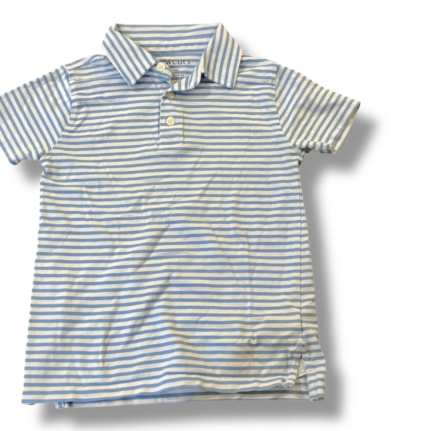 Size 4-5 (XS) Crewcuts light blue/white striped polo