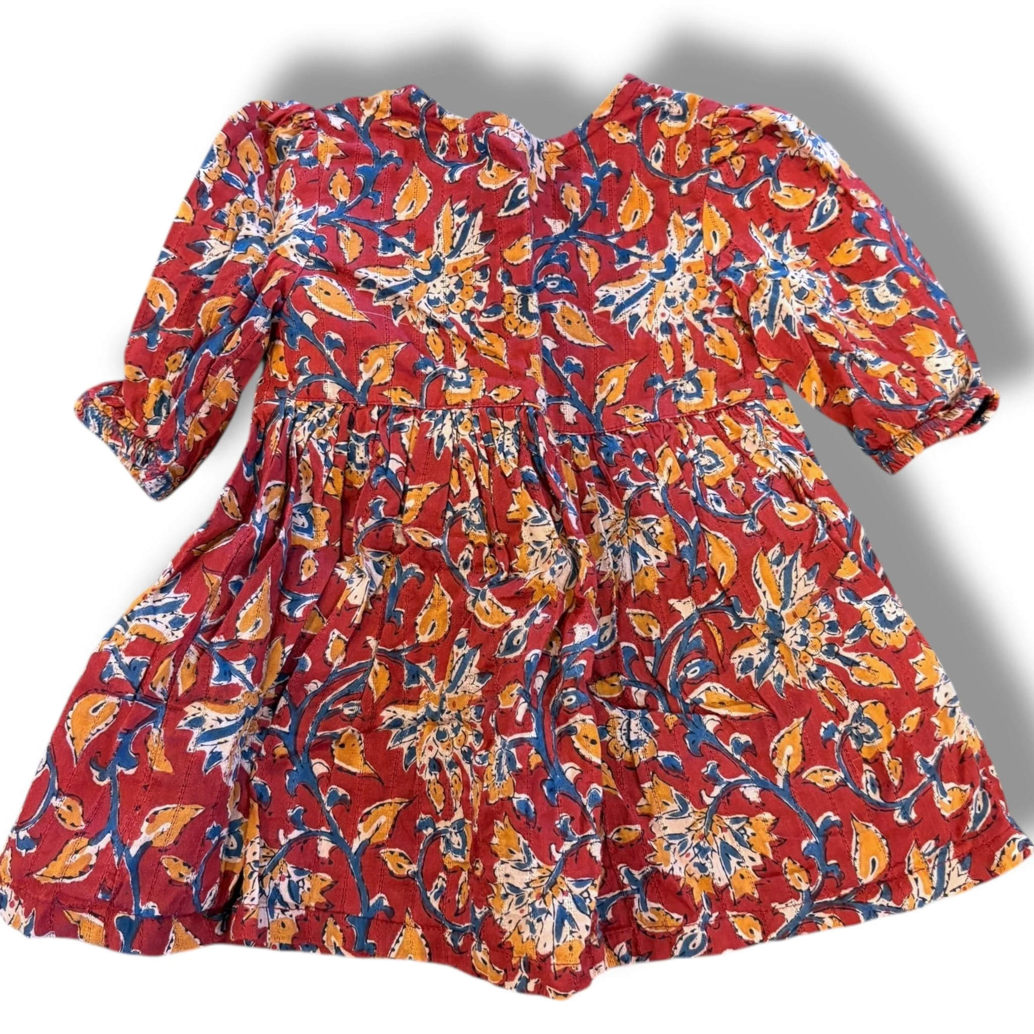 Size 12-18 month Beet world burgundy/mustard/blue floral dress