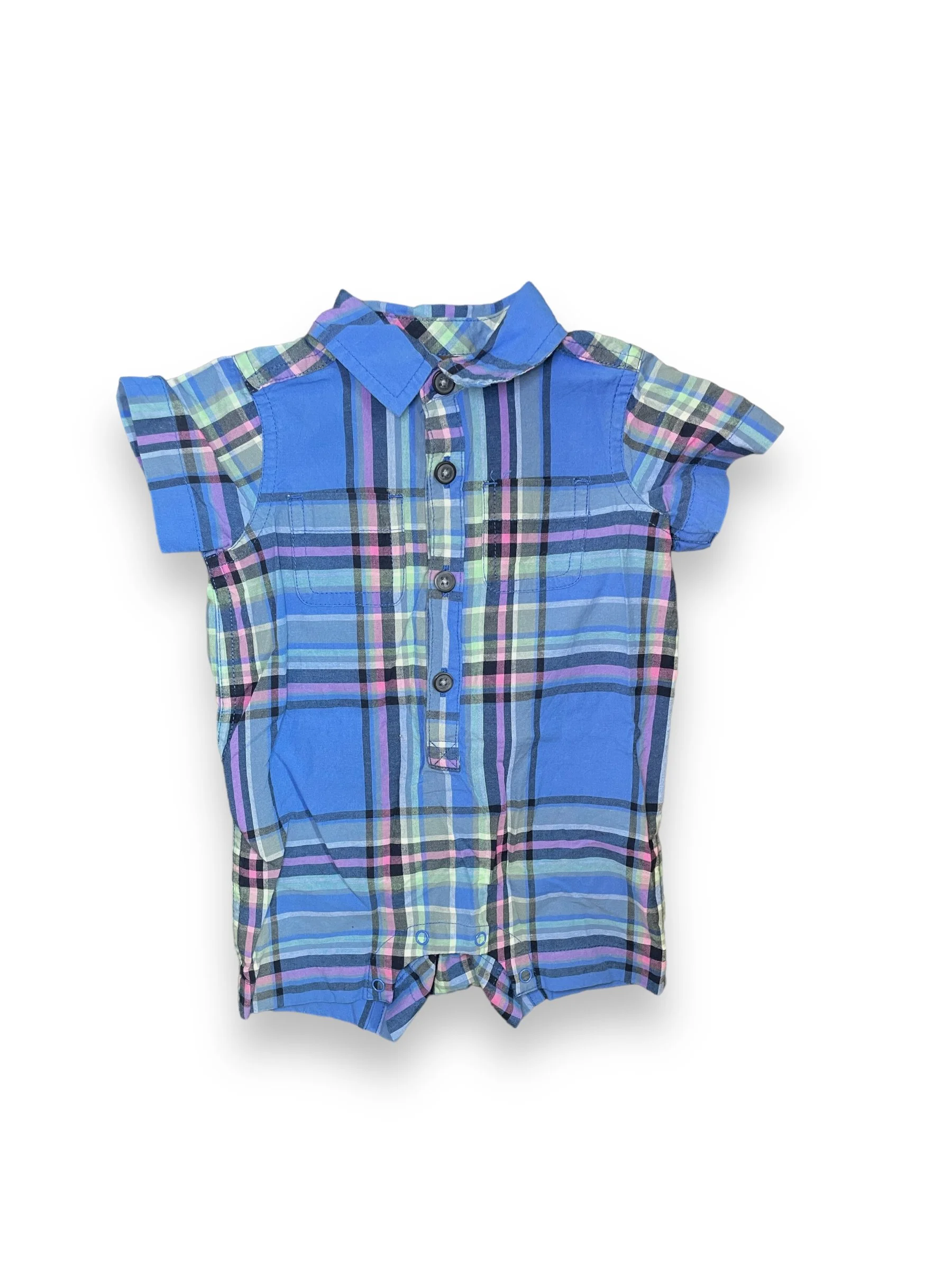 Size 3-6 month Tea Collection plaid romper
