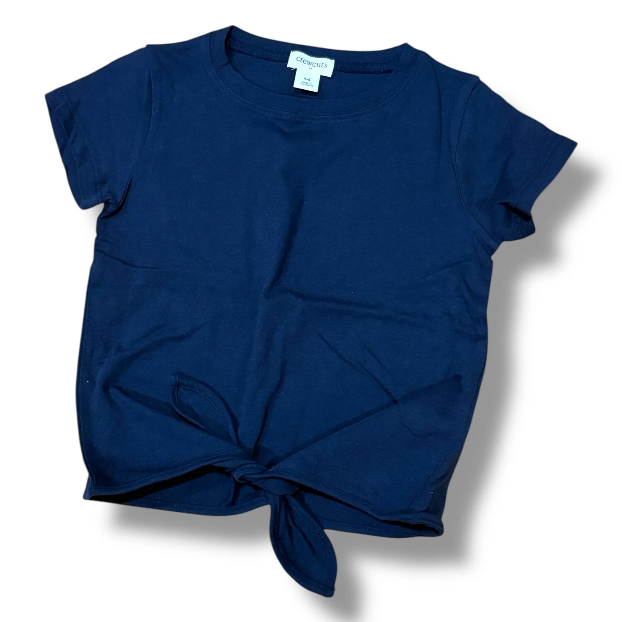 Size 4/5 Crewcuts (Factory) navy short sleeve tee with tie front
