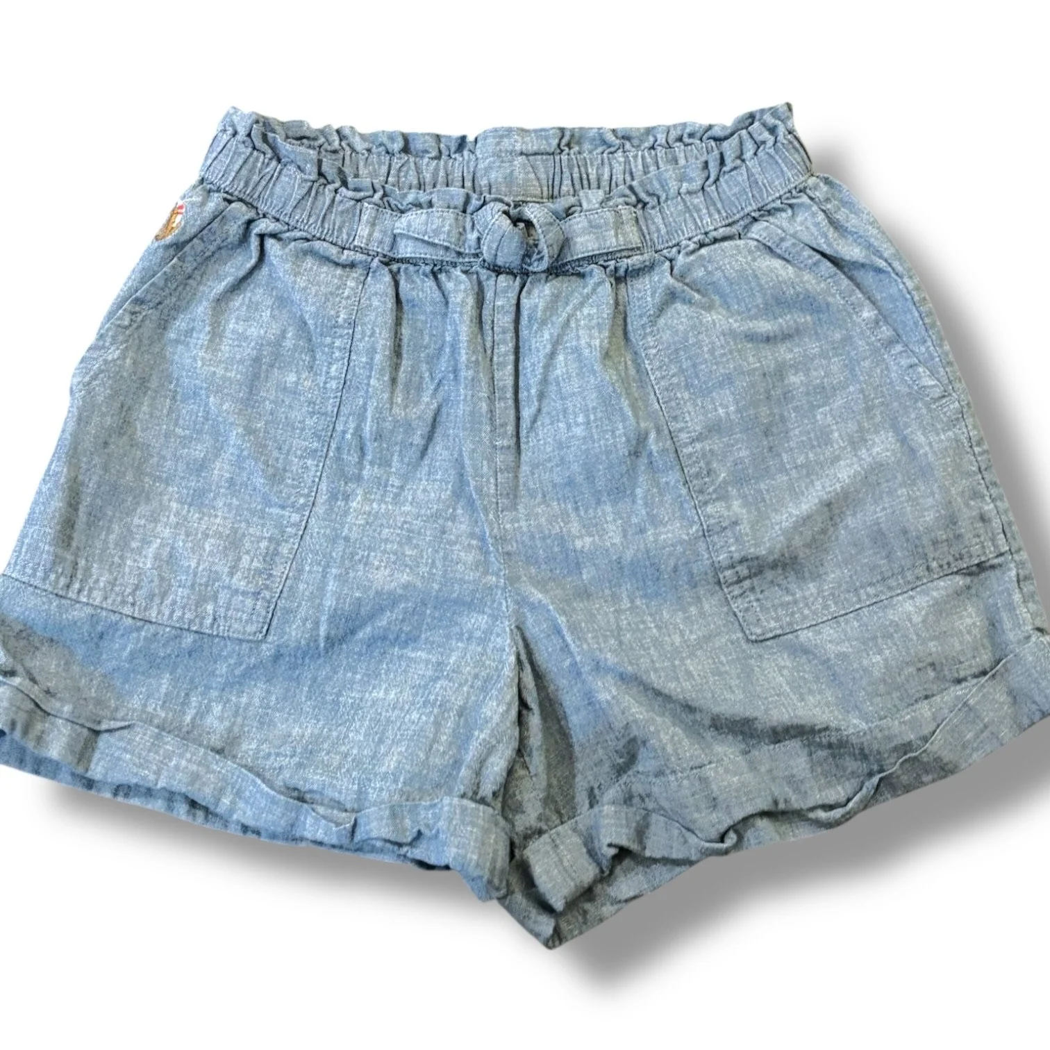 Size 10 Ralph Lauren chambray elastic waist-shorts