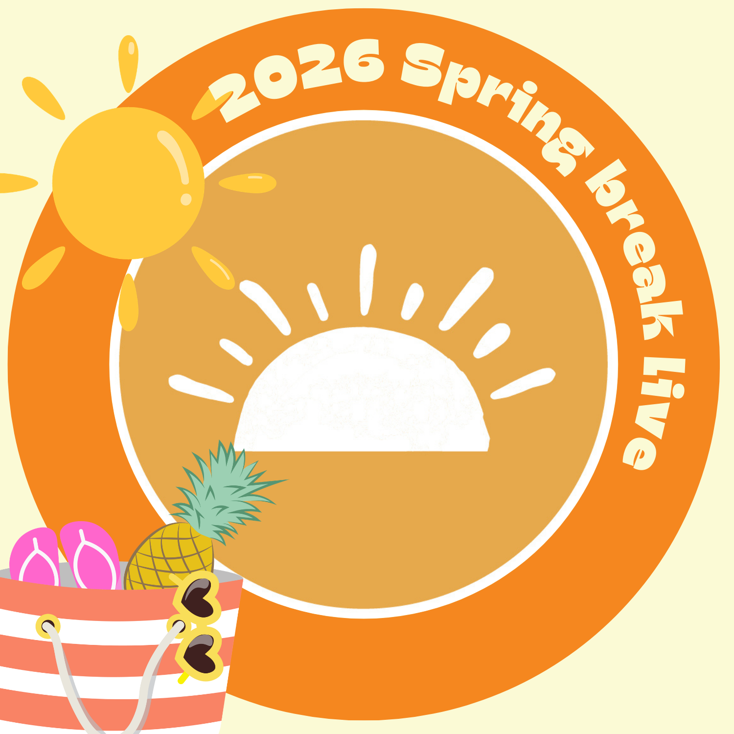 Orange Cute Summer Season Facebook Profile Frame.png