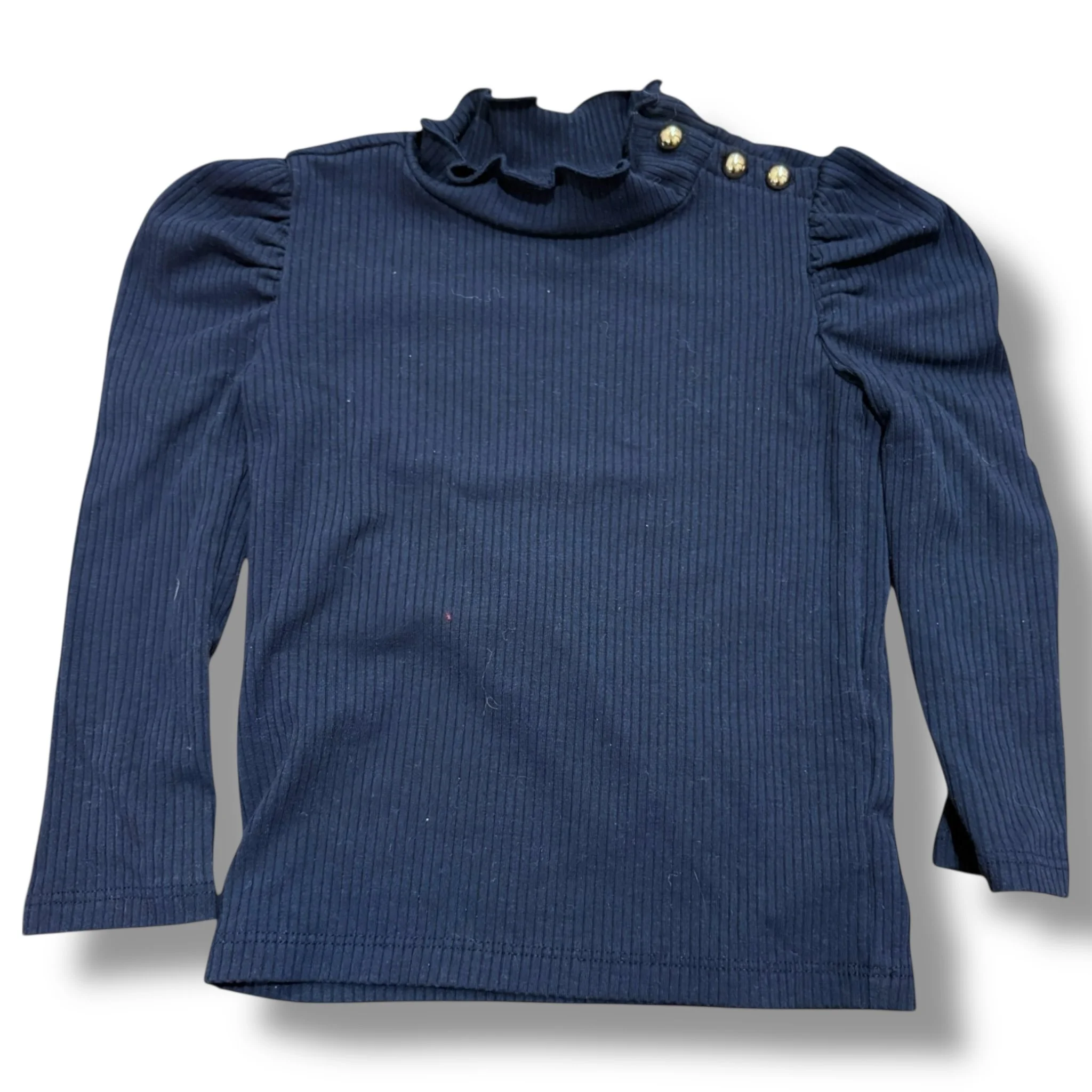 Size 18-24 month Janie and jack navy ribbed long sleeve shirt with gold buttons
