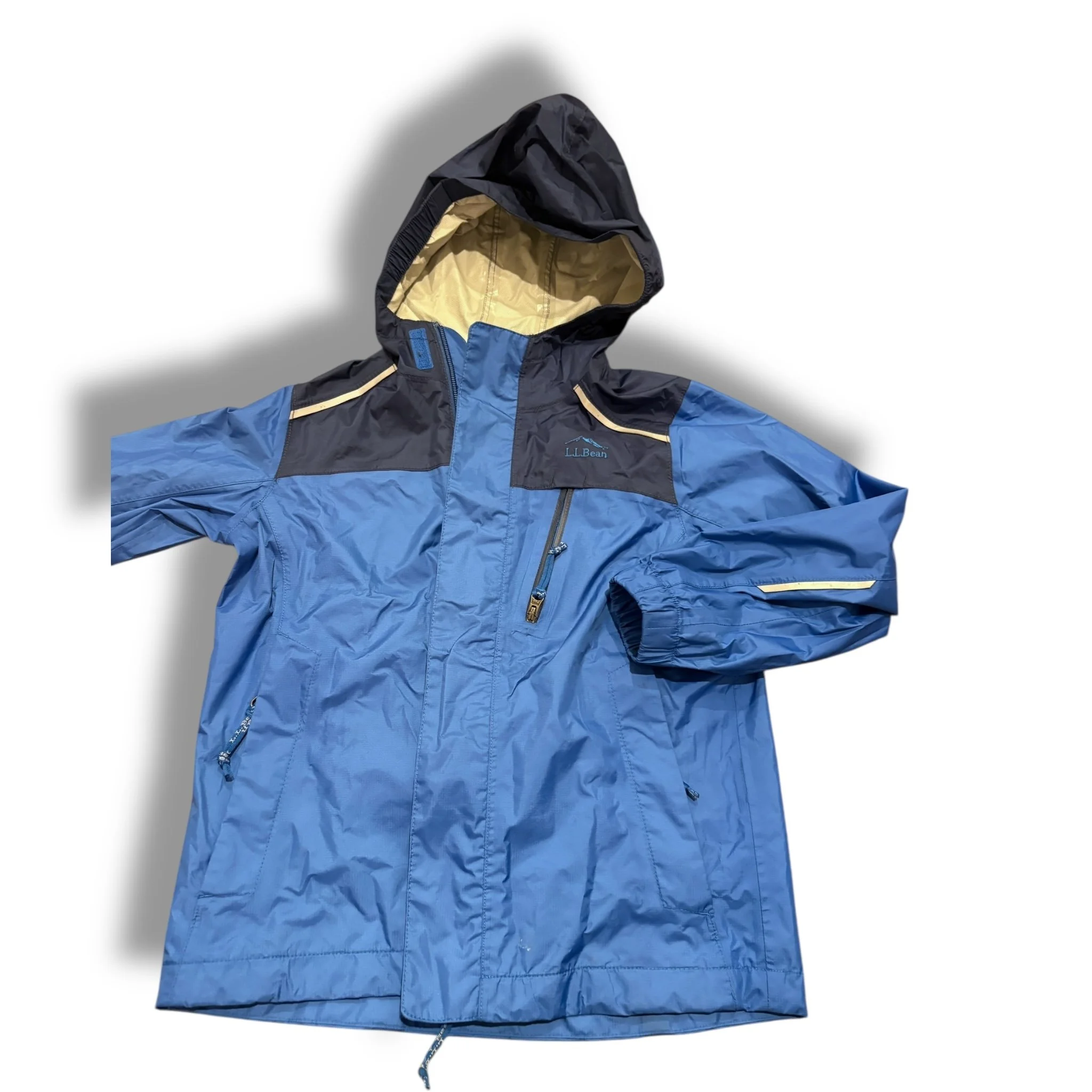 Size 5-6 LL bean blue windbreaker with navy hood