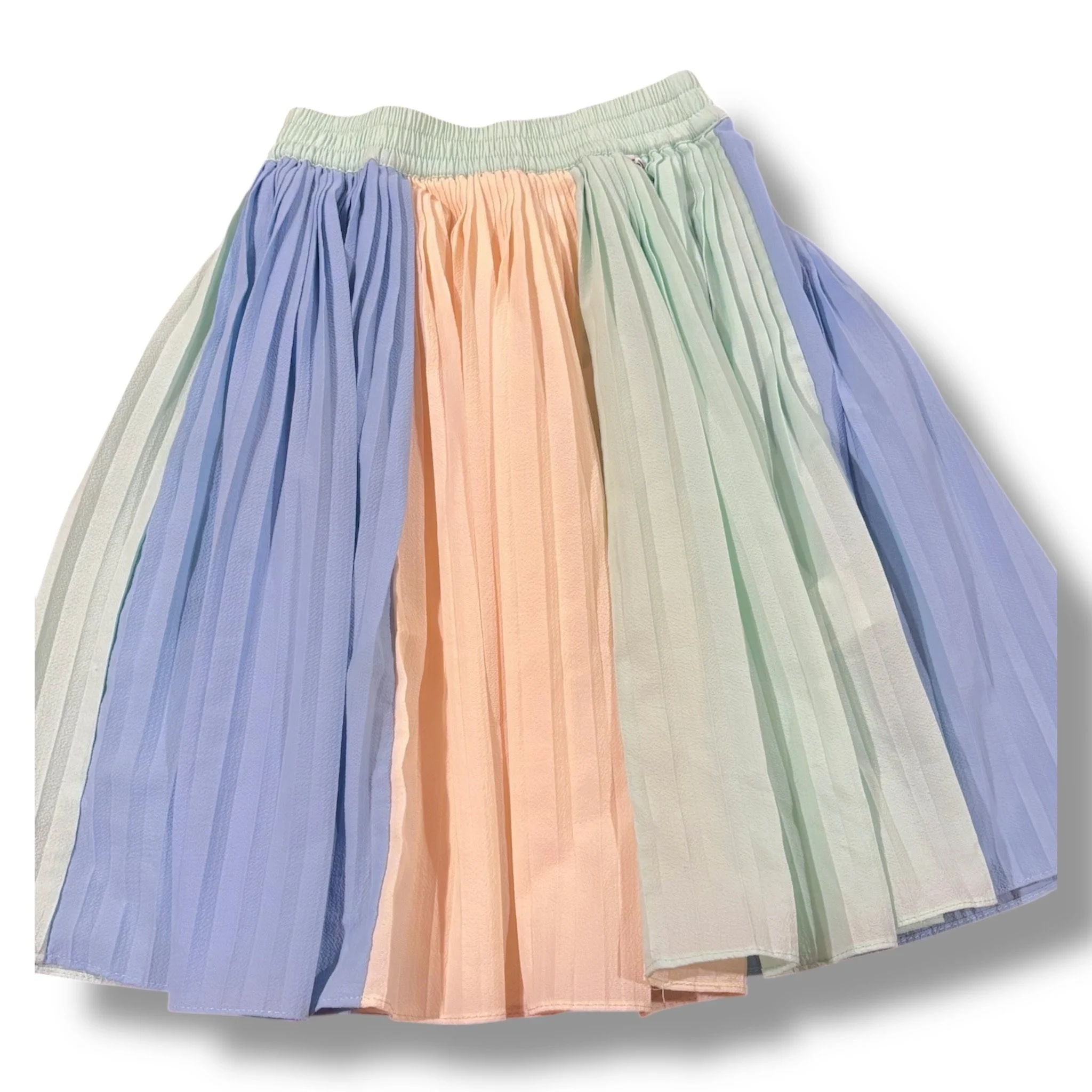 Size 7-8 Molo pastel blue/yellow/green pleated skirt