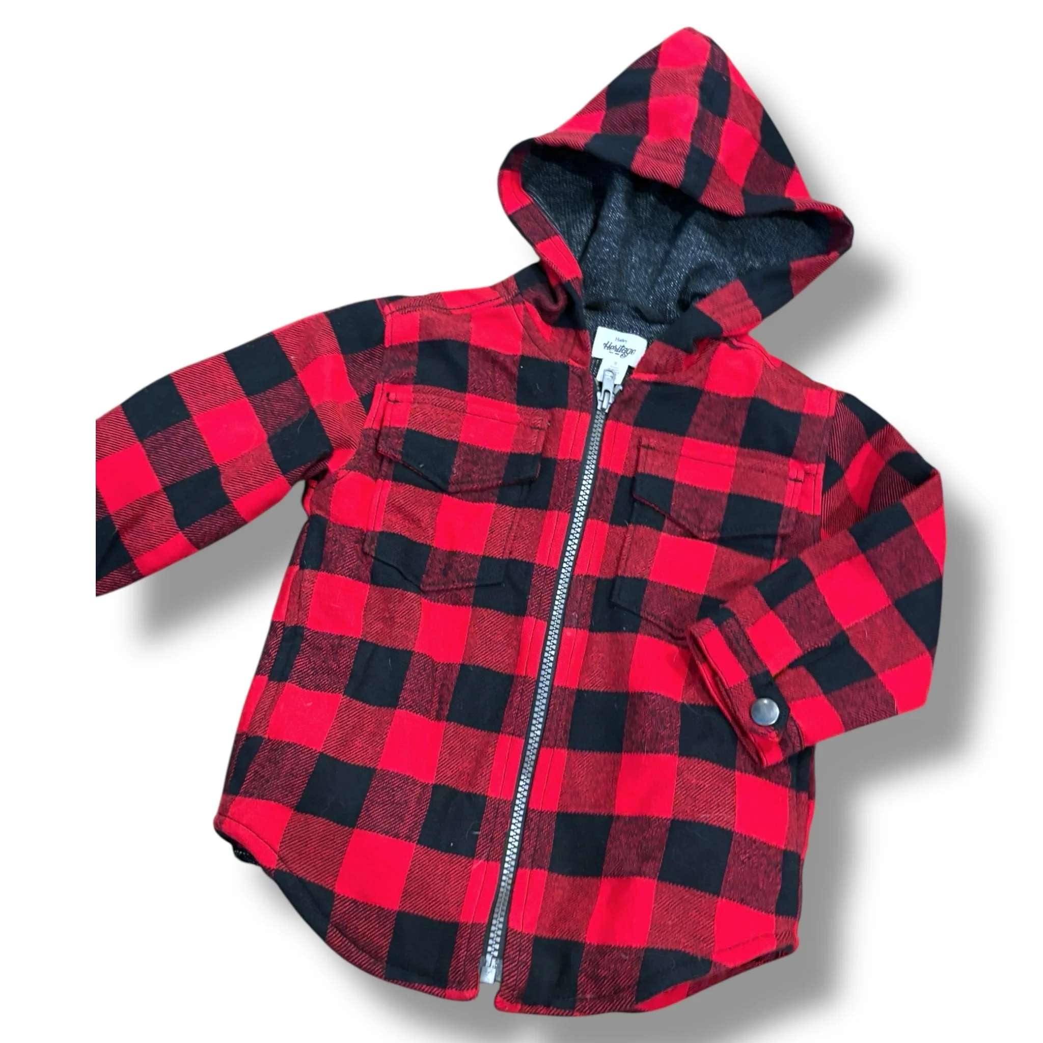 Size 2 Hatley red/black buffalo check jacket, lined