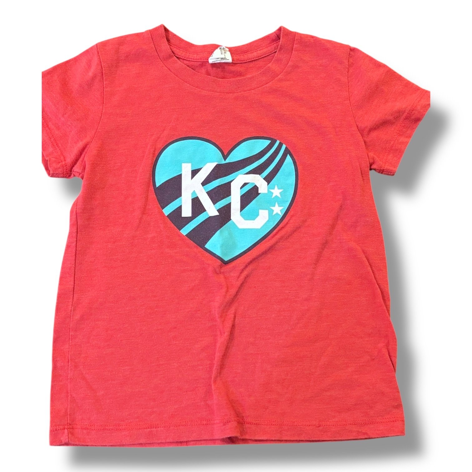 Size 6 Charlie Hustle red tee w/ KC Current heart
