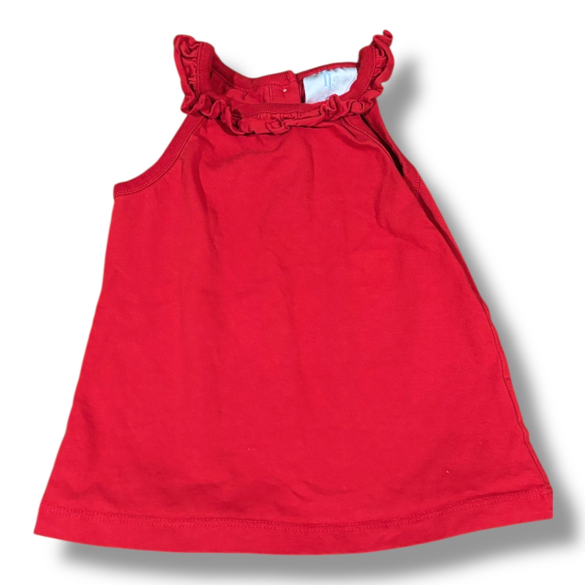 Size 4 Little English red tank w/ ruffle collar