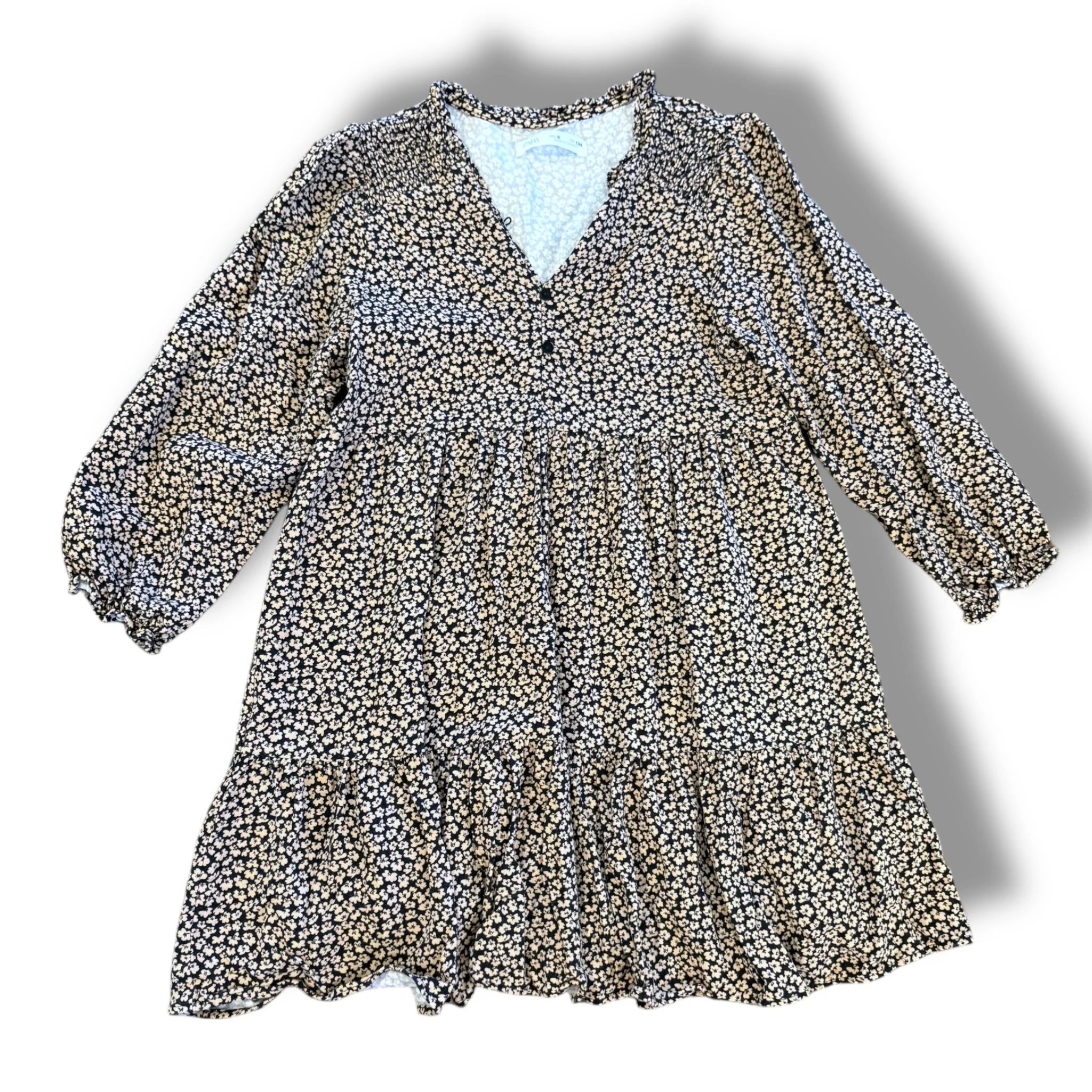 Size 9 fits like an 8 Zara tan and black floral dress