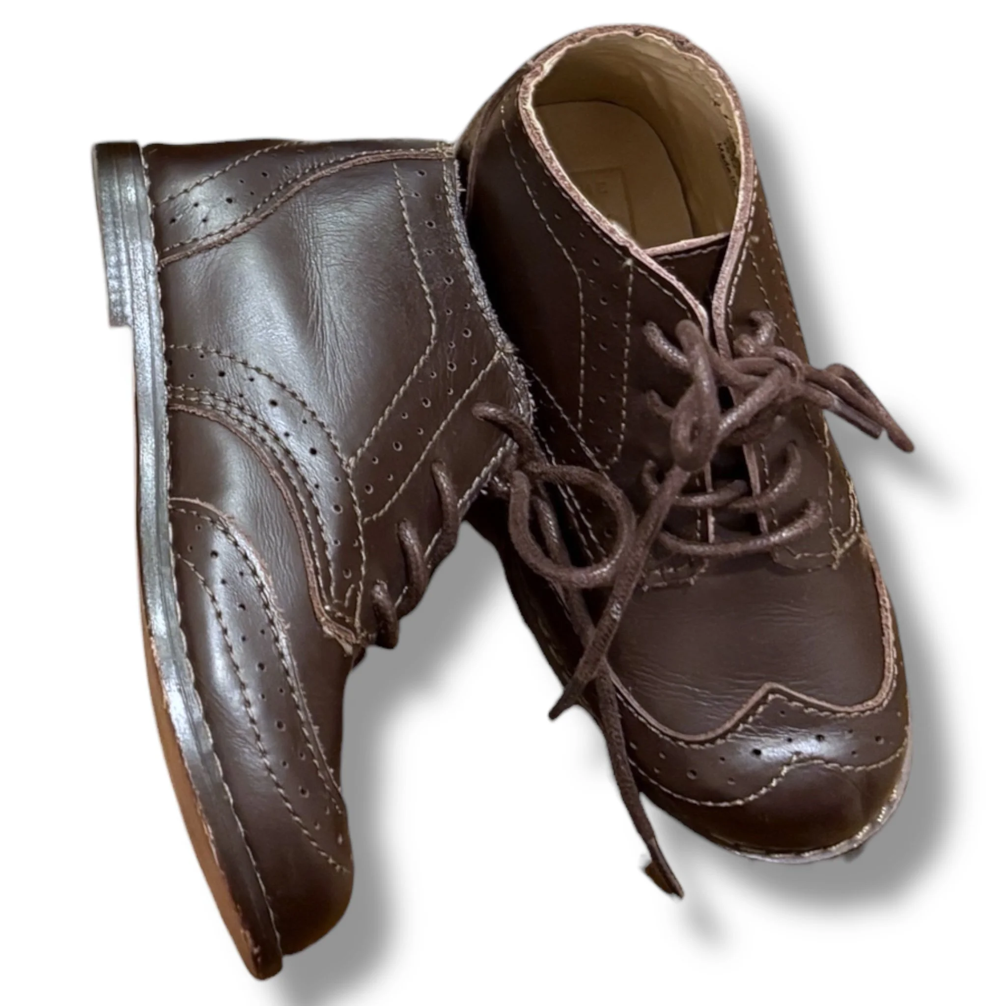 Size Toddler 7 brown leather lace-up boots