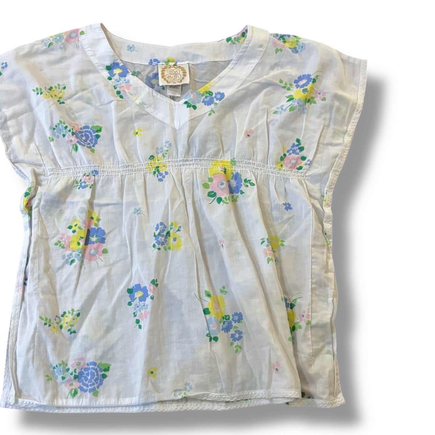 Size 5 TBBC white coverup with pastel flowers
