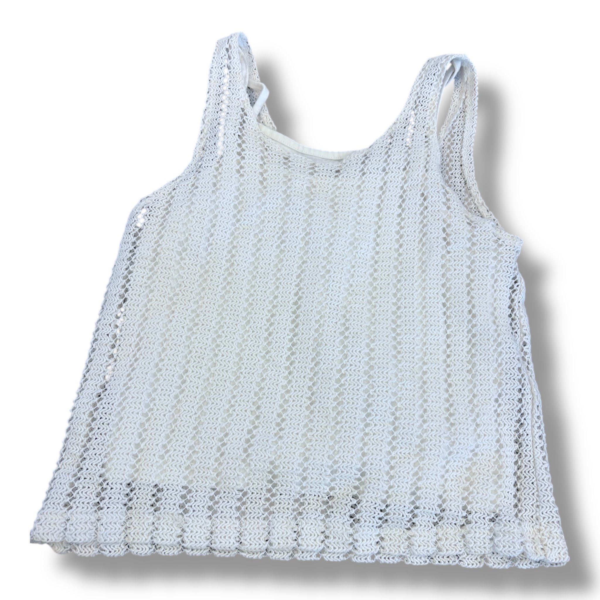 Size 11-12 Zara white crocheted layered tank