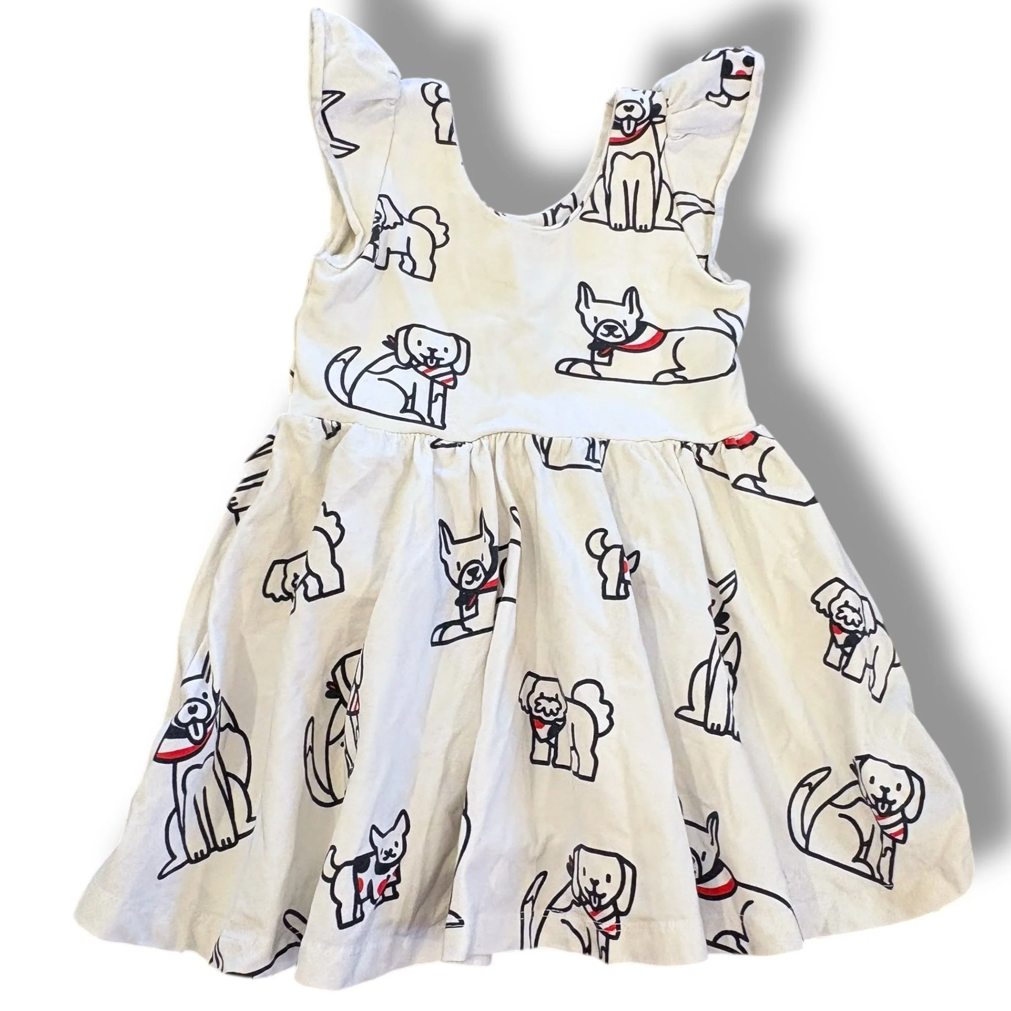 Size 18-24 month Monica and andy white tank dress with navy/ red dogs