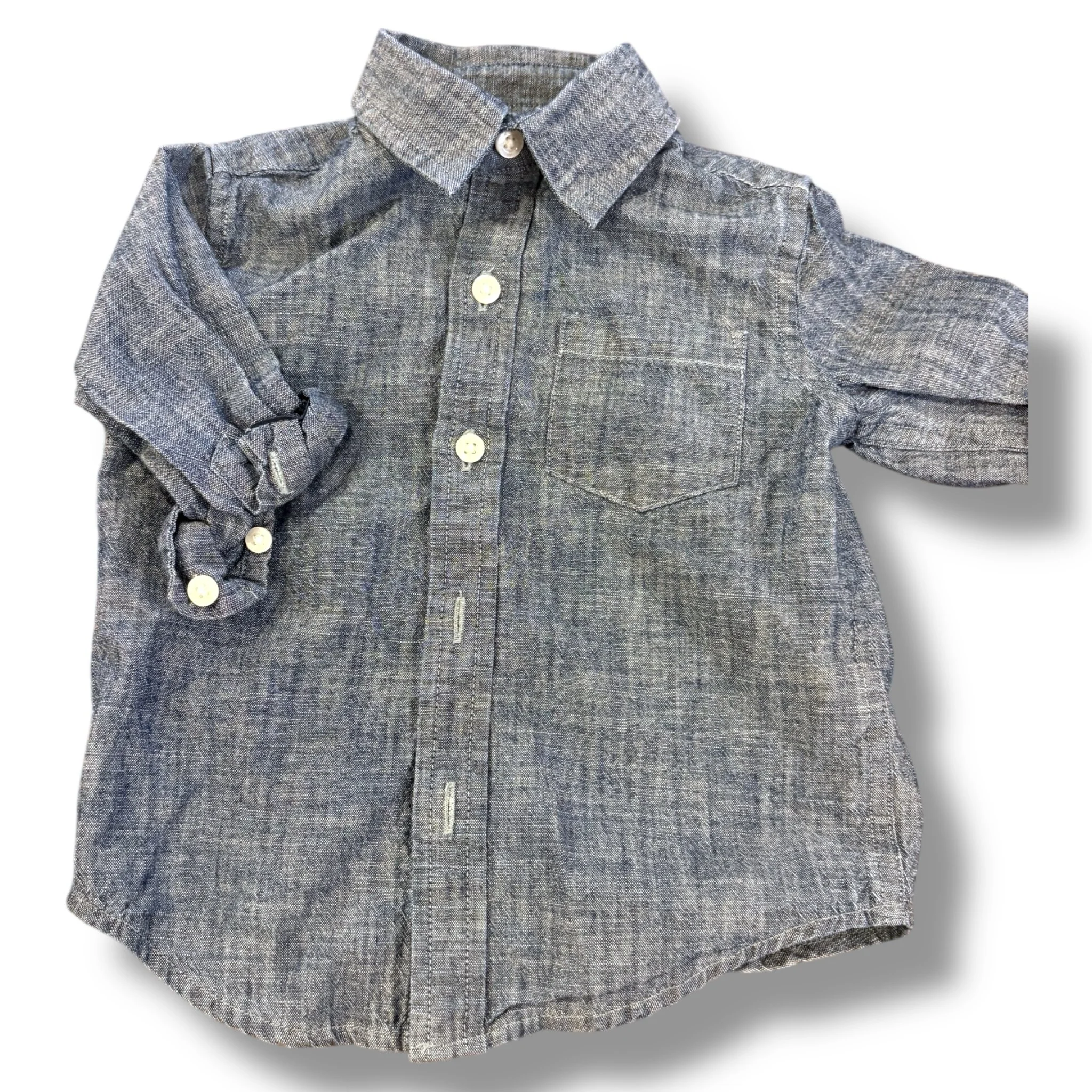 Size 6-12 month Janie and jack dark chambray button up