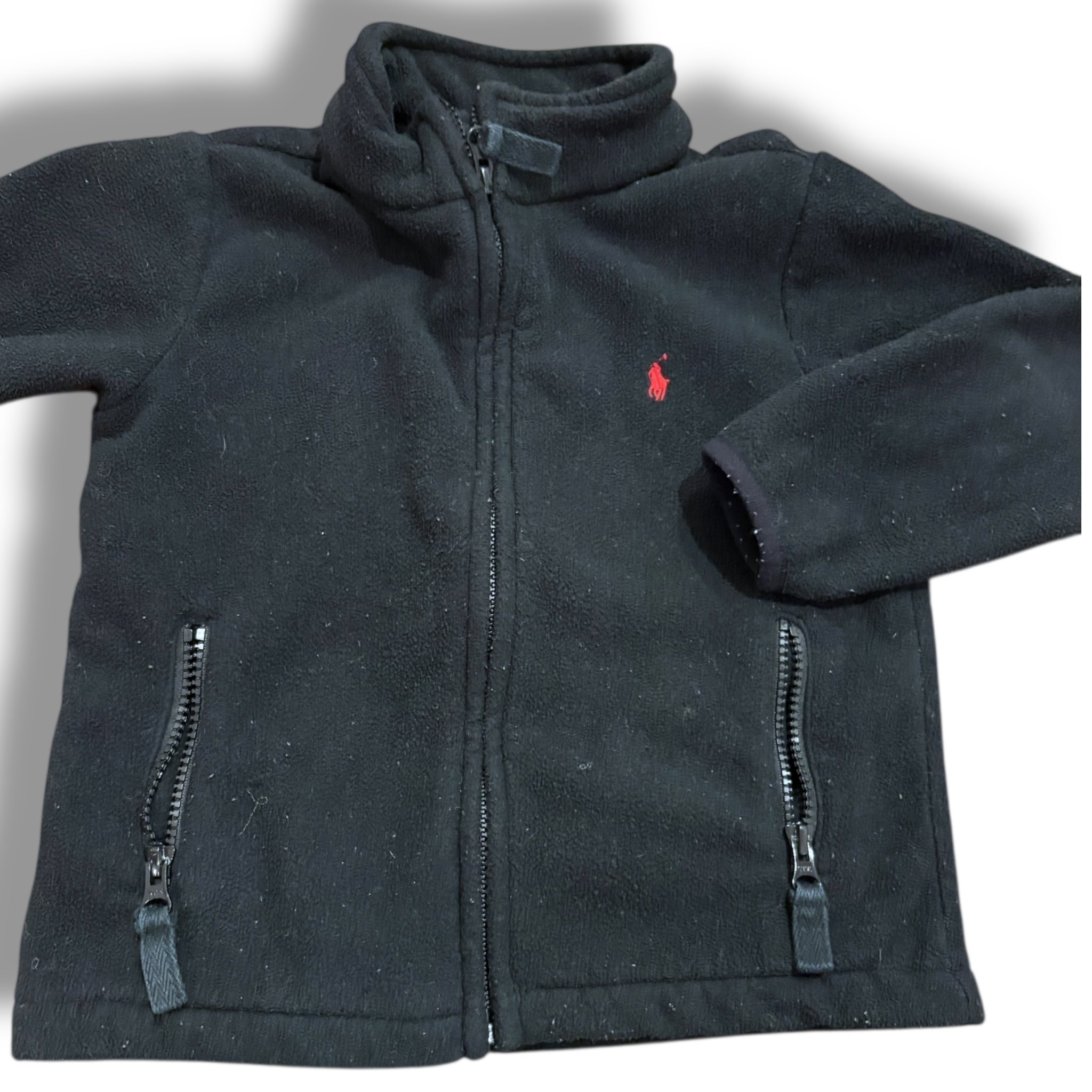 Size 4 Ralph Lauren black fleece zip-up jacket