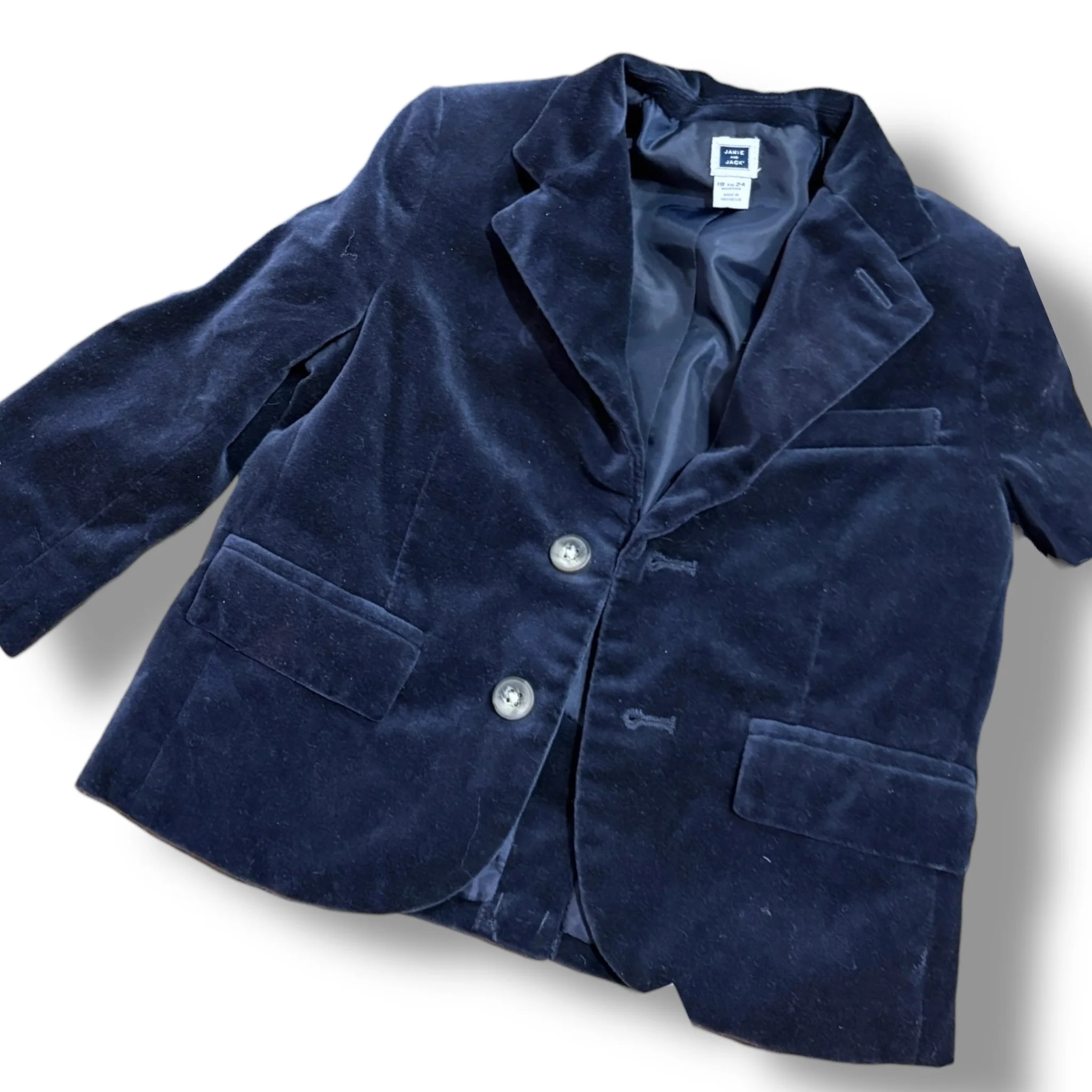 Size 18-24 month Janie & Jack navy velvet blazer