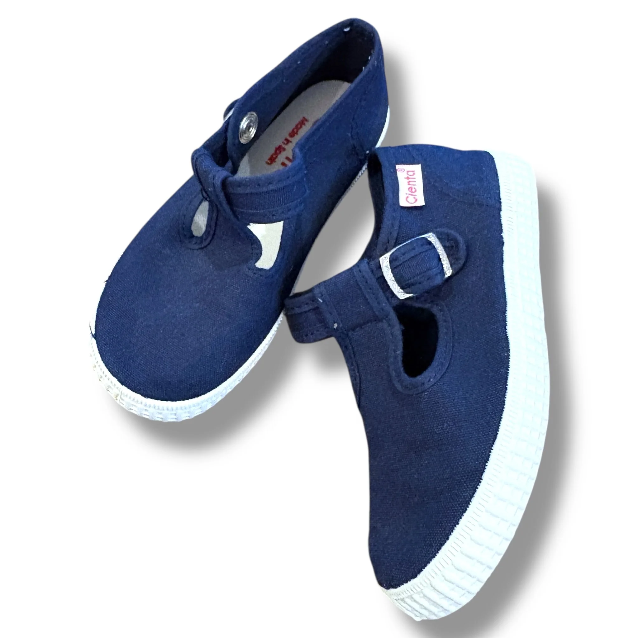 Size 9.5 toddler Cienta navy t strap sneaker