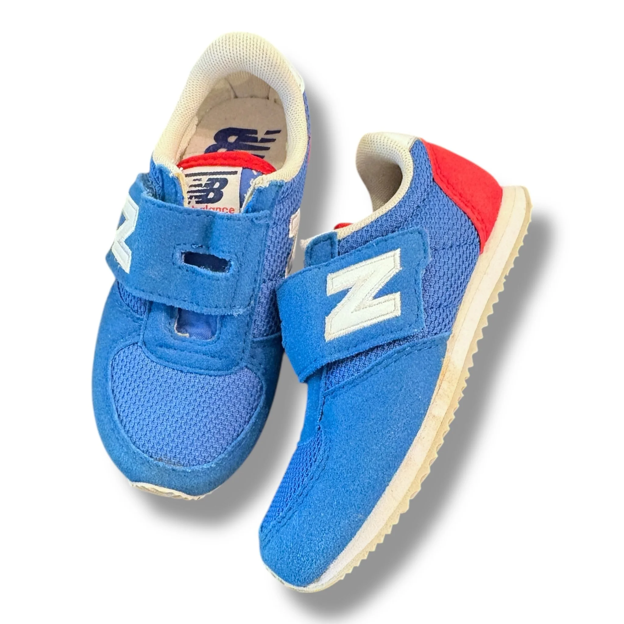 Size 8 New Balance blue/red velcro shoes