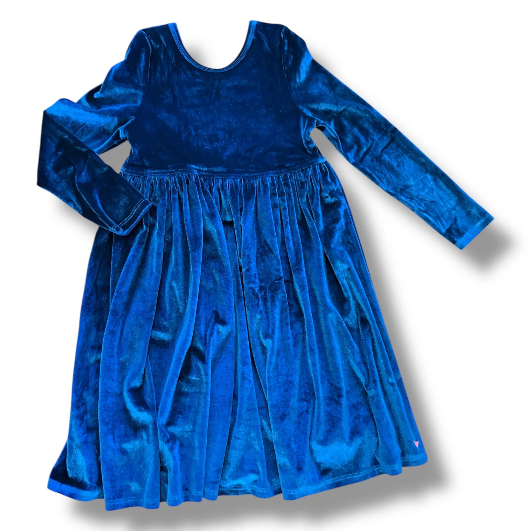 Size 10 Pink chicken teal velour dress