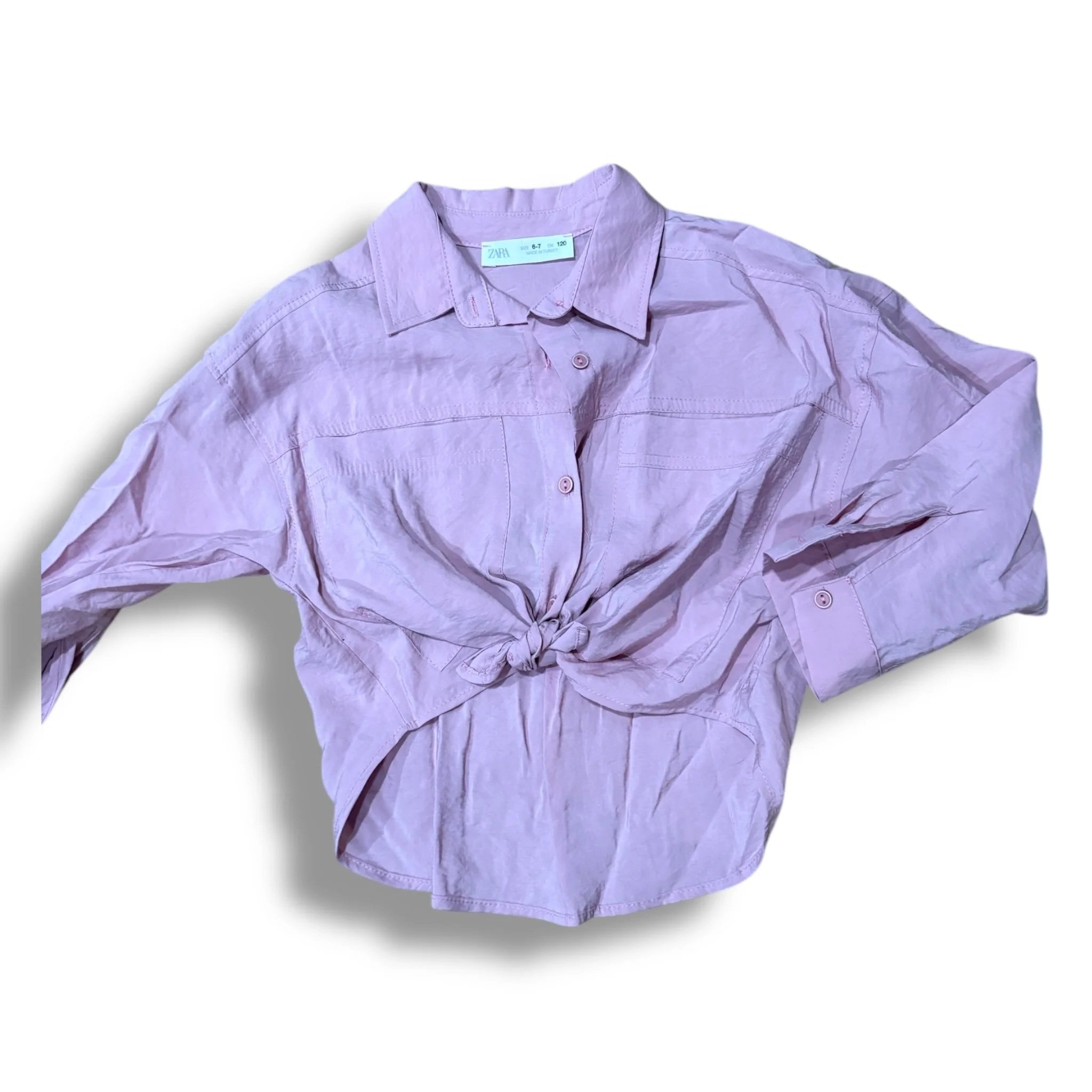 Size 6/7 Zara dusty pink tie shirt