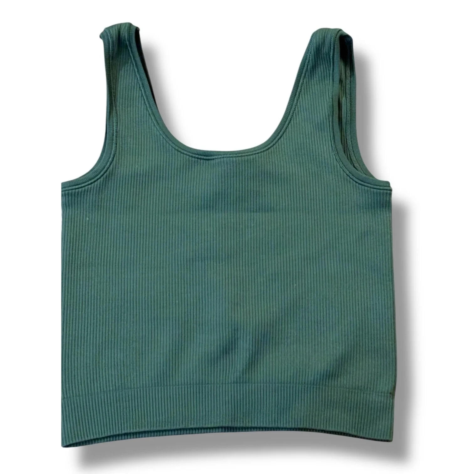 Size 8-10 (M) Athleta dark green ribbed cropped tank