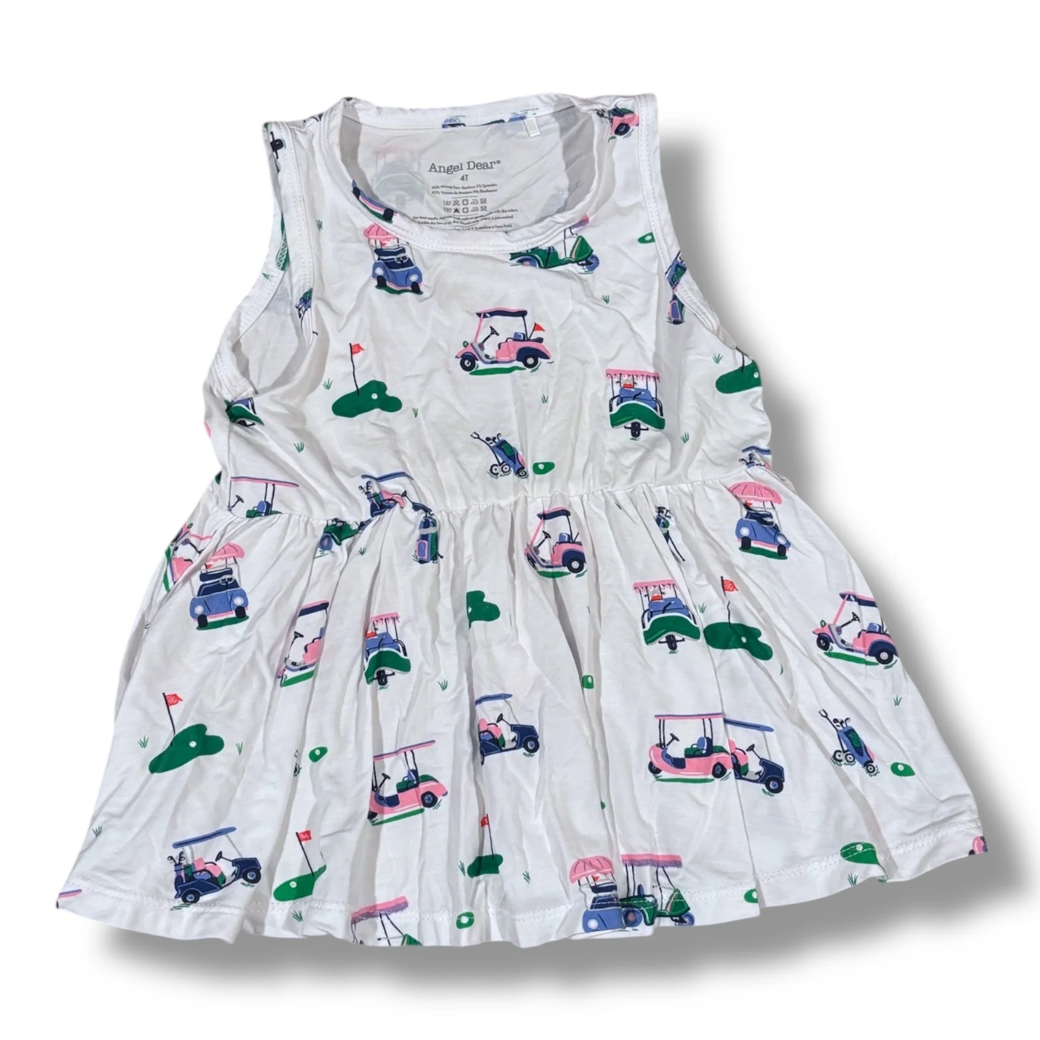 Size 4T Angel Dear white tank top w/ golf motif