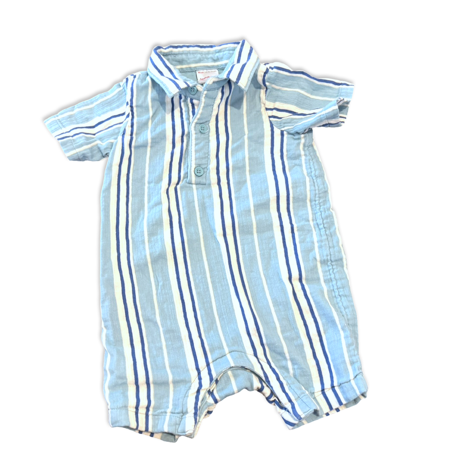 Size 18-24 month Hanna Andersson muslin blue stripe short all