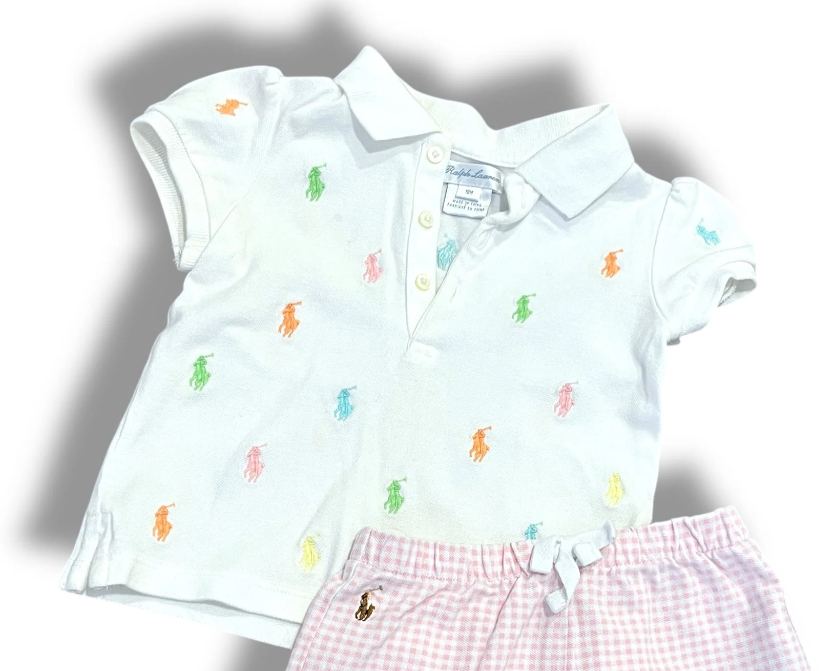 Size 18 month Ralph Lauren white tee with multicolored horses