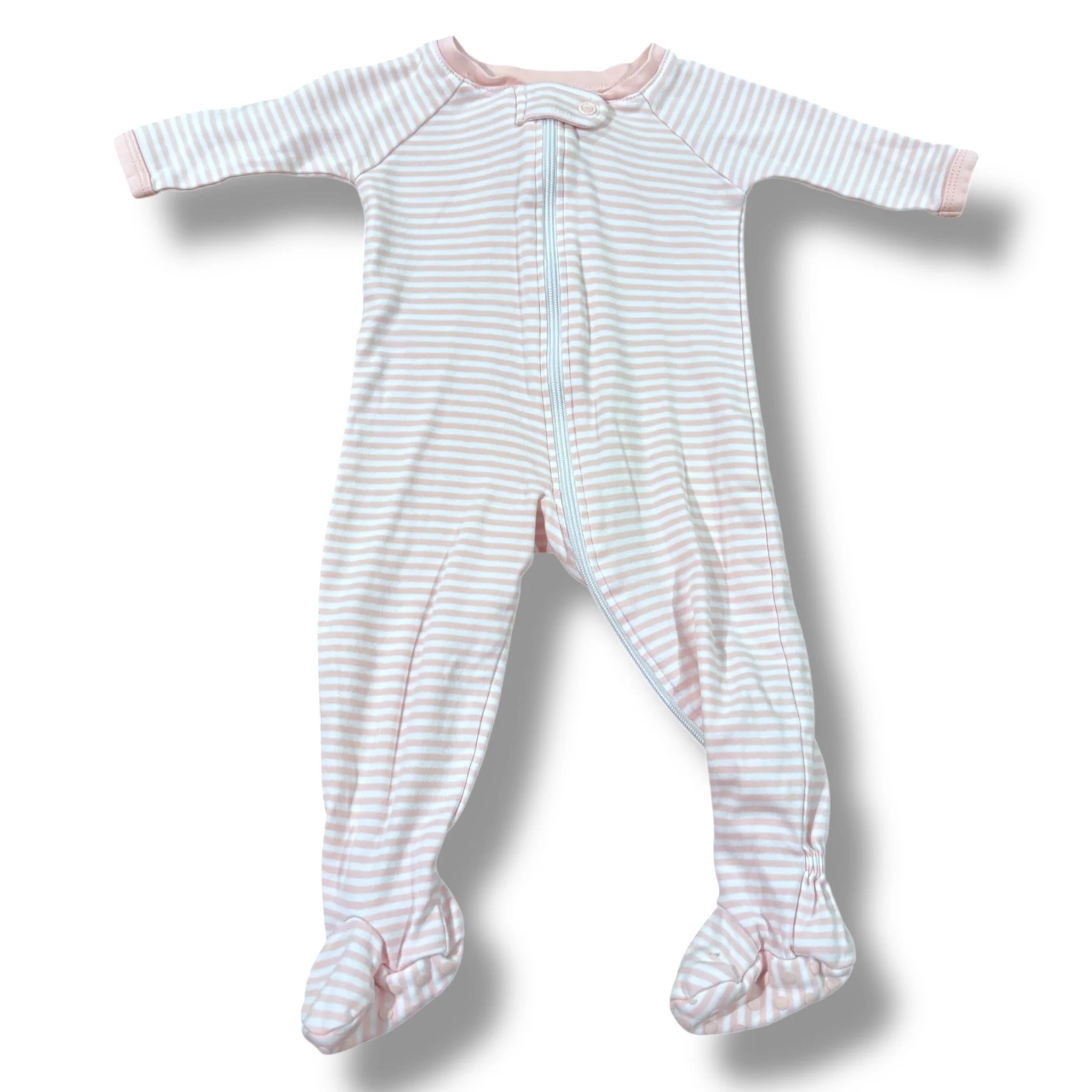 Size 3-6 month LAKE pink/white striped sleeper