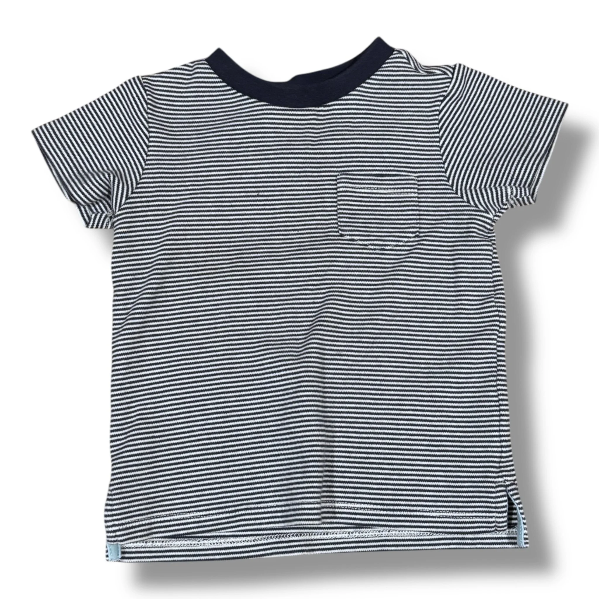Size 2T Edgehill Collection navy/white striped pocket tee