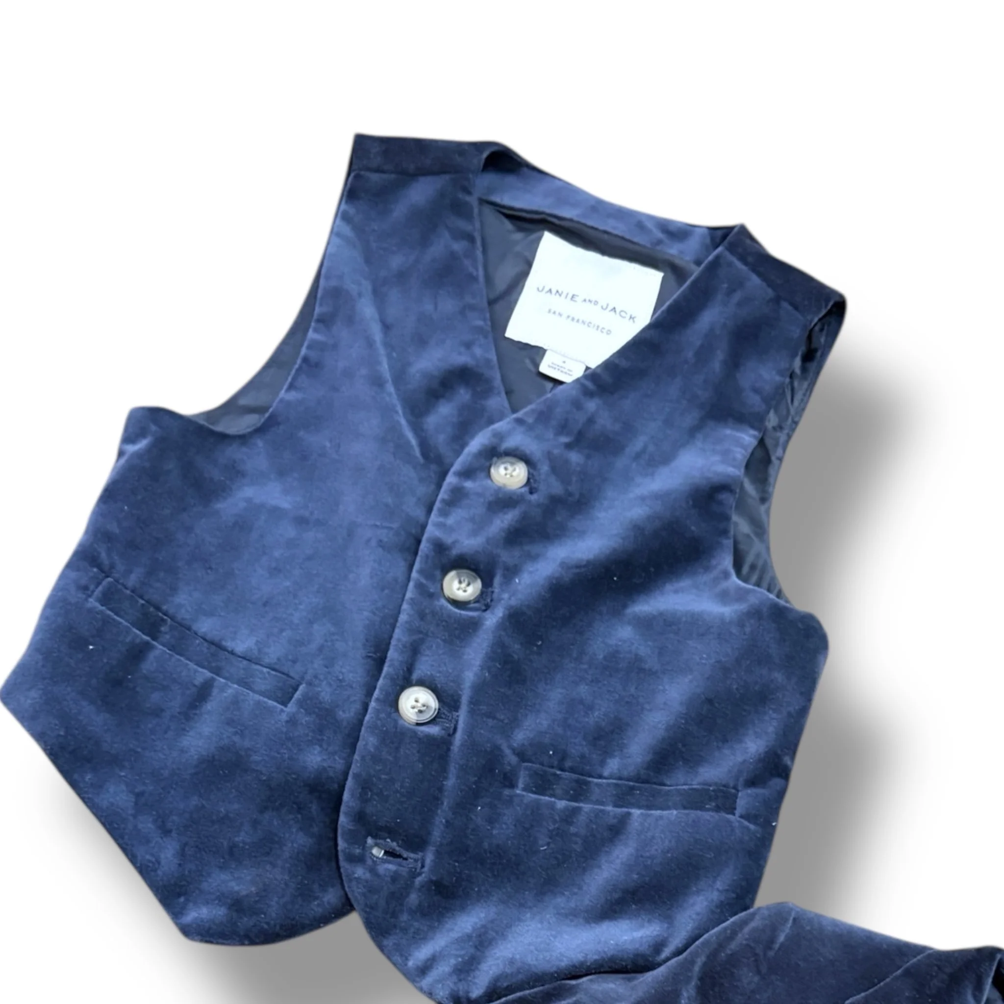 Size  4 Janie & Jack navy velvet vest