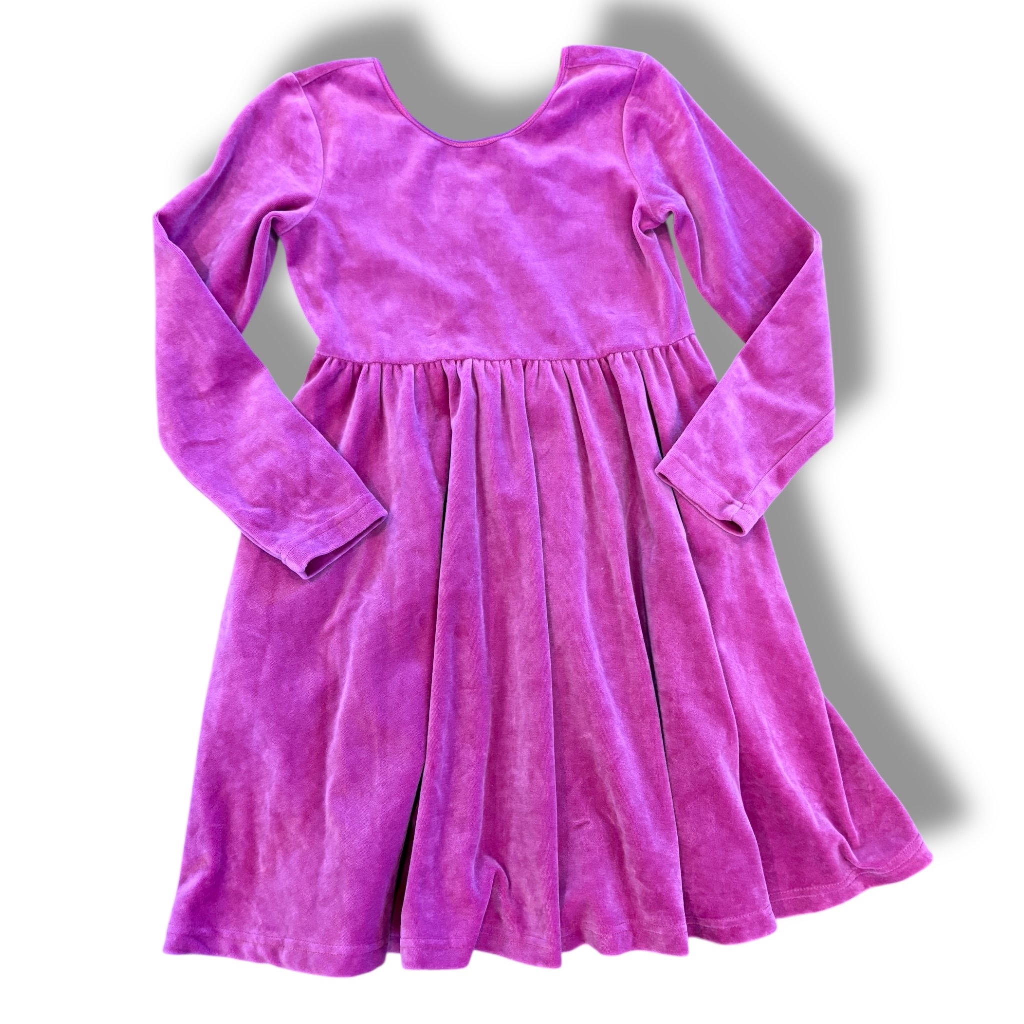 Size 8 Hanna Andersson majenta velour long sleeve dress