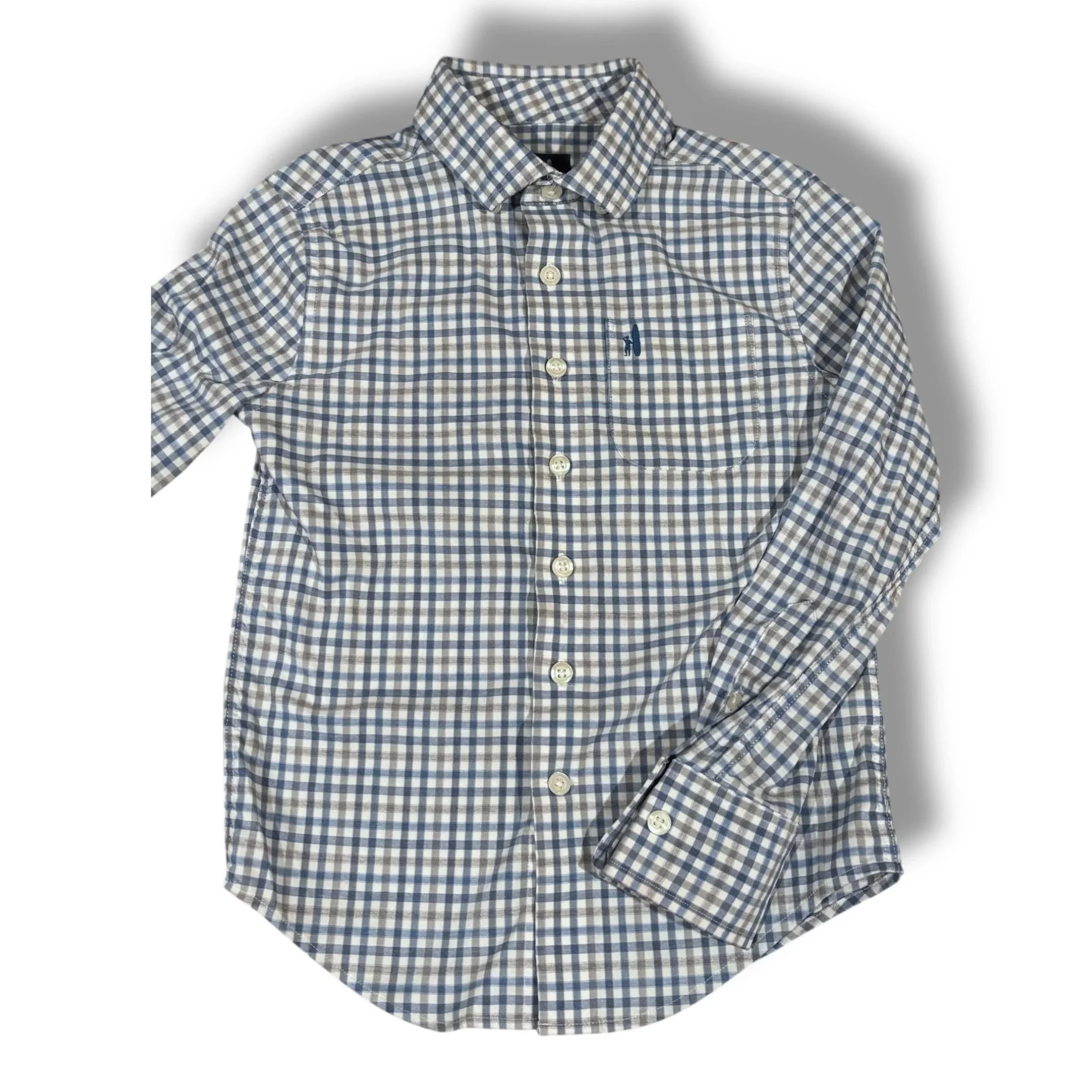 Size 6 Johnnie-O gray/blue gingham performance button down