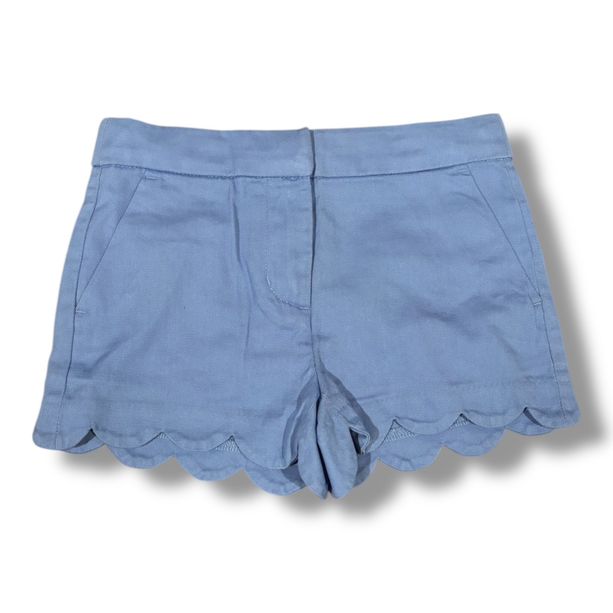 Size 6 Crewcuts periwinkle blue shorts w/ scalloped hem
