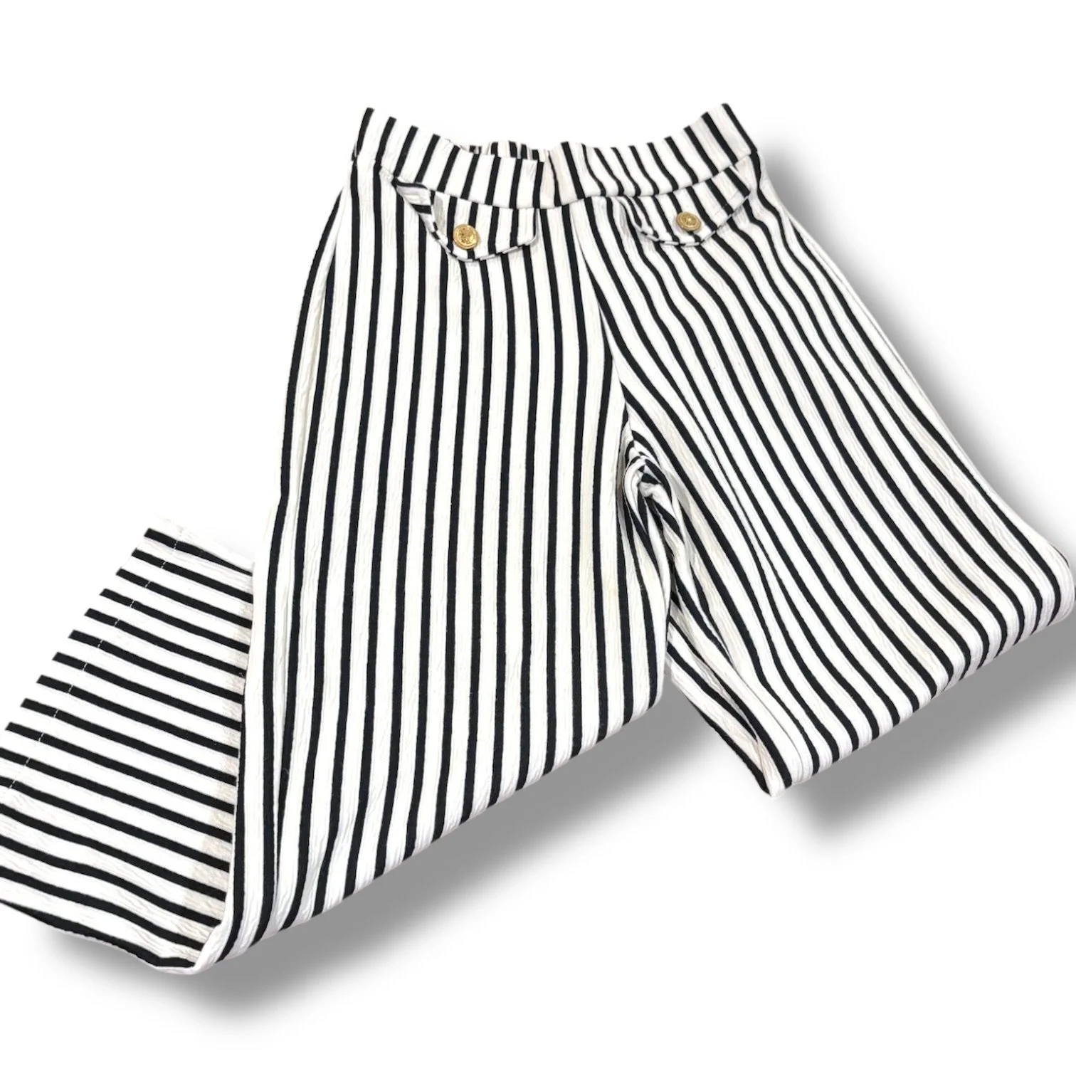 Size 7 Zara black/white striped cropped pants