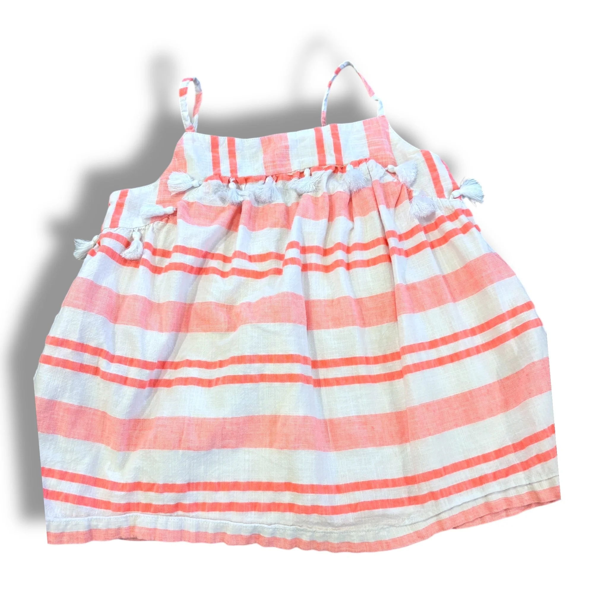 Size 11-12 Boden hot pink/white stripe tank with tassels