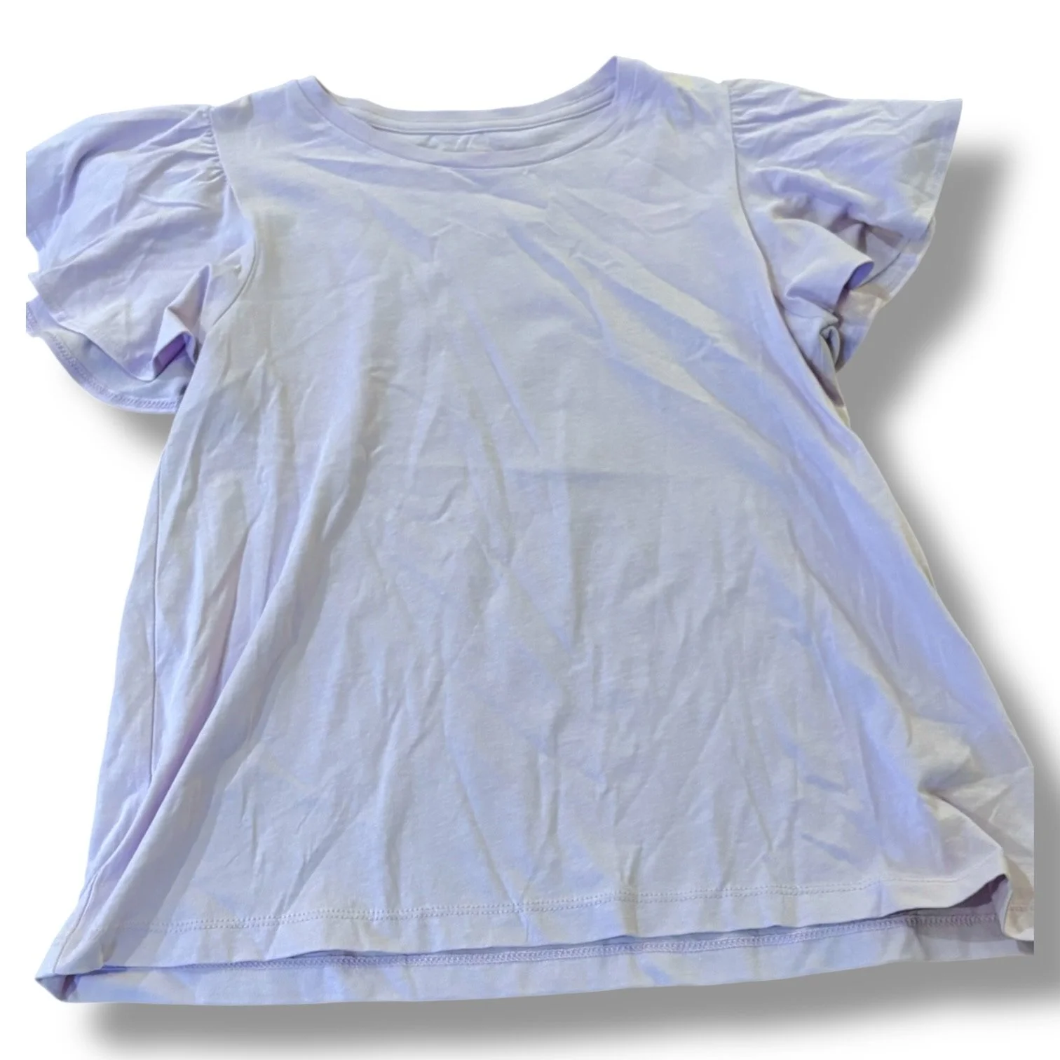 Size 8-9 (M) Crewcuts lavender flutter sleeve tee