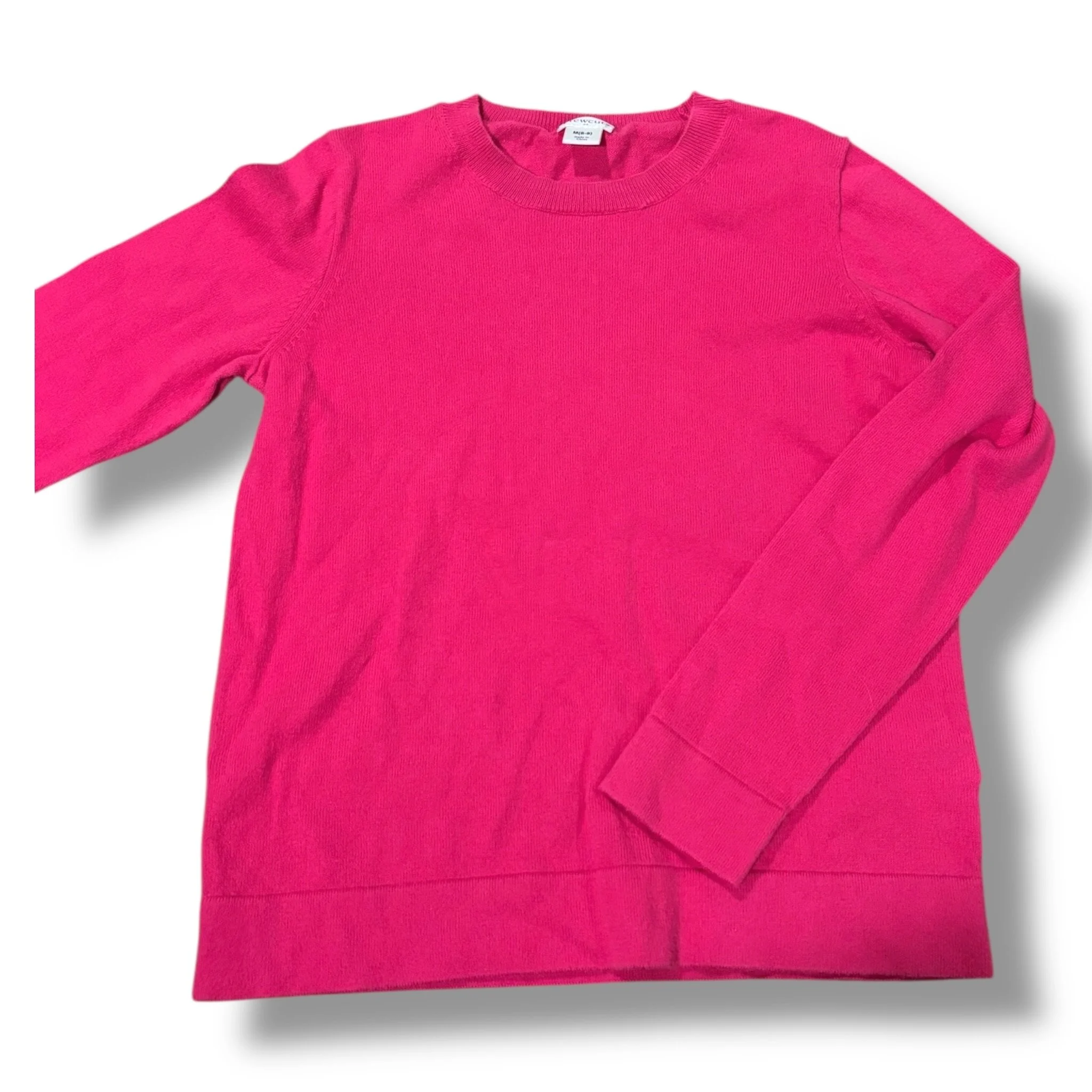 Size 8-9 (medium) Crewcuts magenta pink crewneck knit sweater