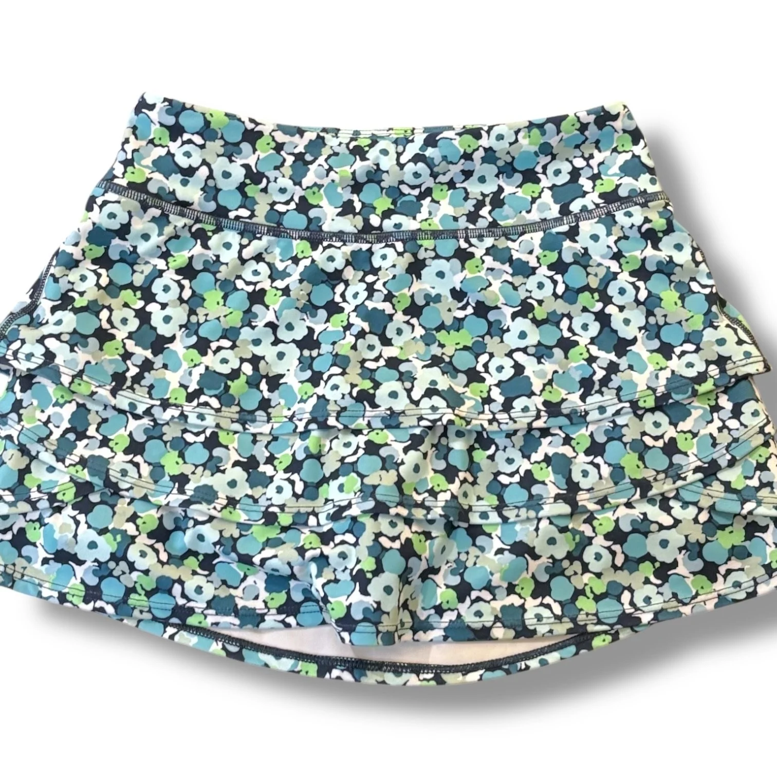 Size 8-10 (M) Athleta teal/green/white floral swing skort