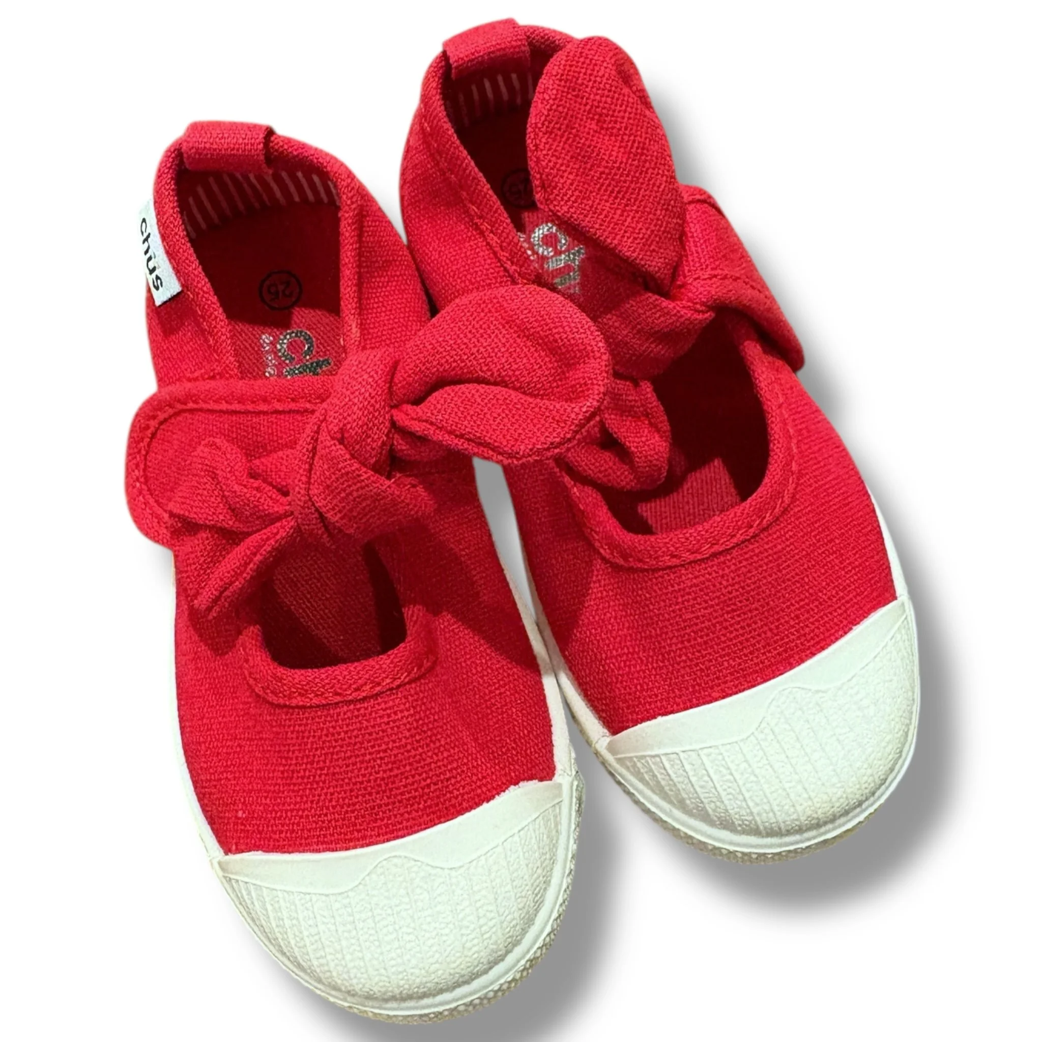 Size 25 (8) Cienta red shoes w/ bows NEW